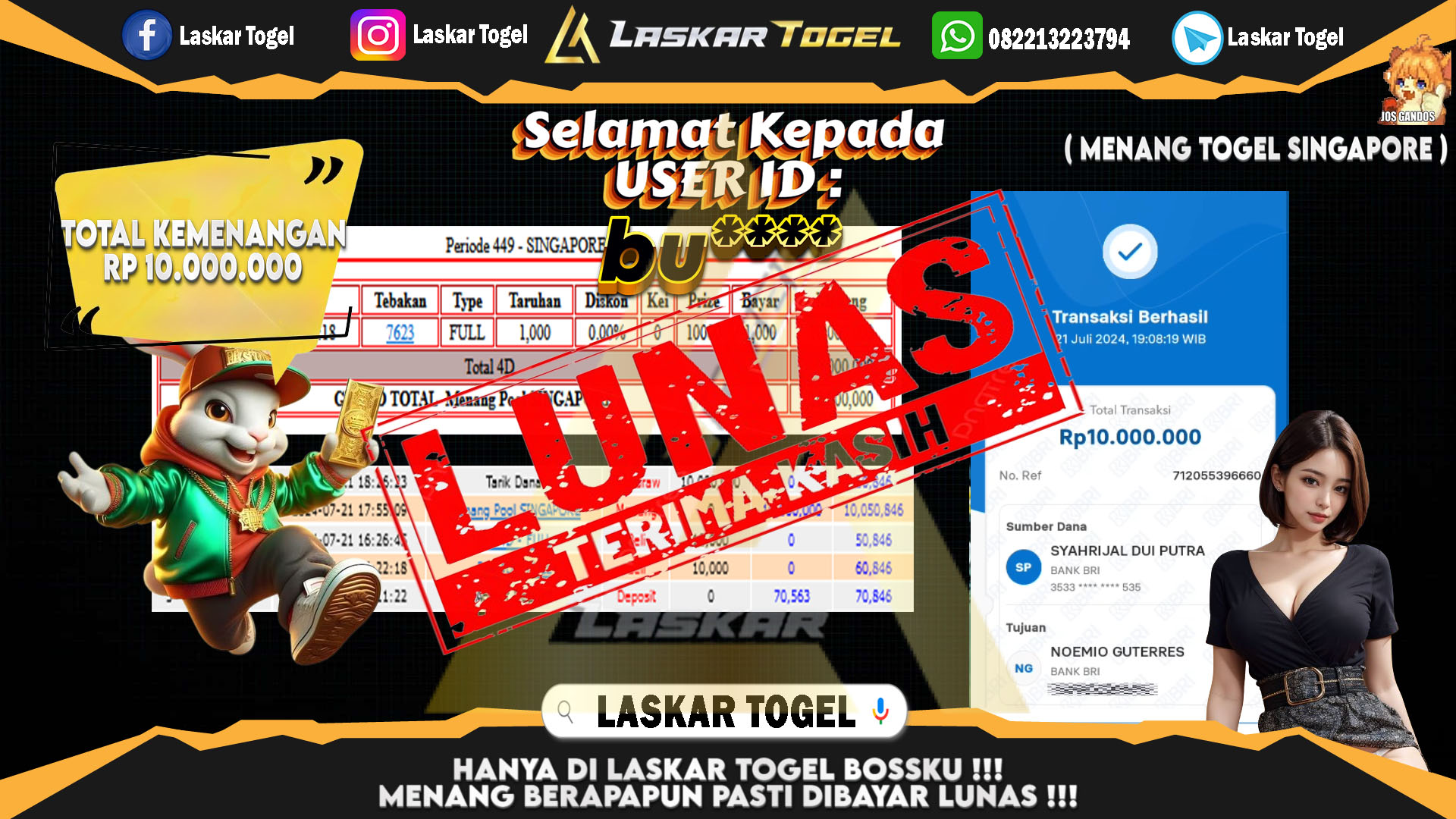 LASKARTOGEL JACKPOT TOGEL TOTO MACAU Rp.5.000.000.,- LUNAS