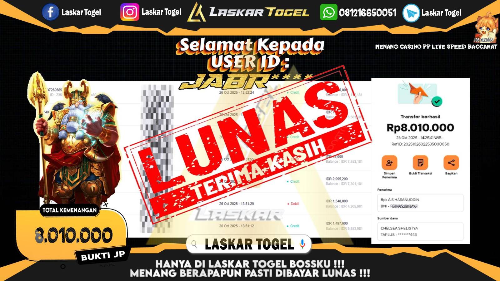 LASKARTOGEL JACKPOT SLOT GATES OF OLYMPUS 1000 Rp.14.000.000,- LUNAS