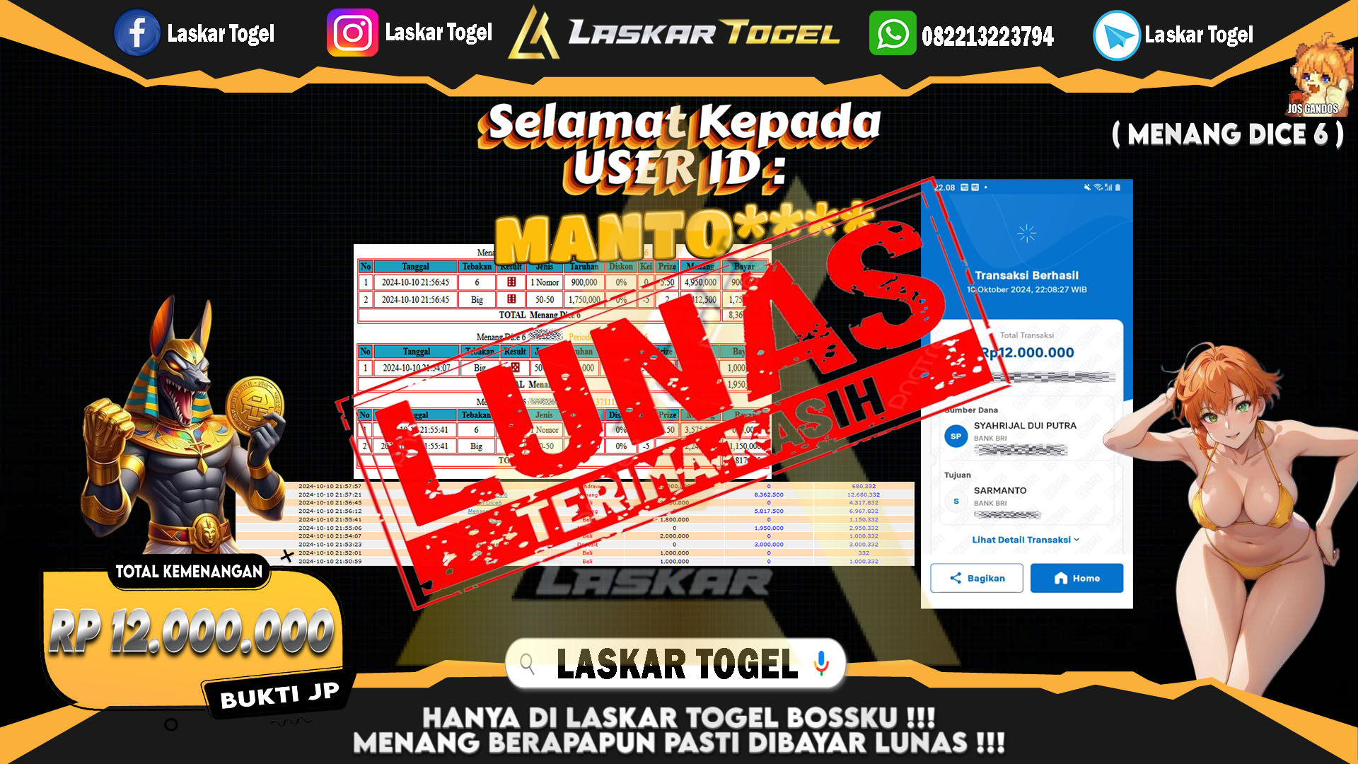 LASKARTOGEL JACKPOT 24D SPIN Rp.9.200.000.,- LUNAS