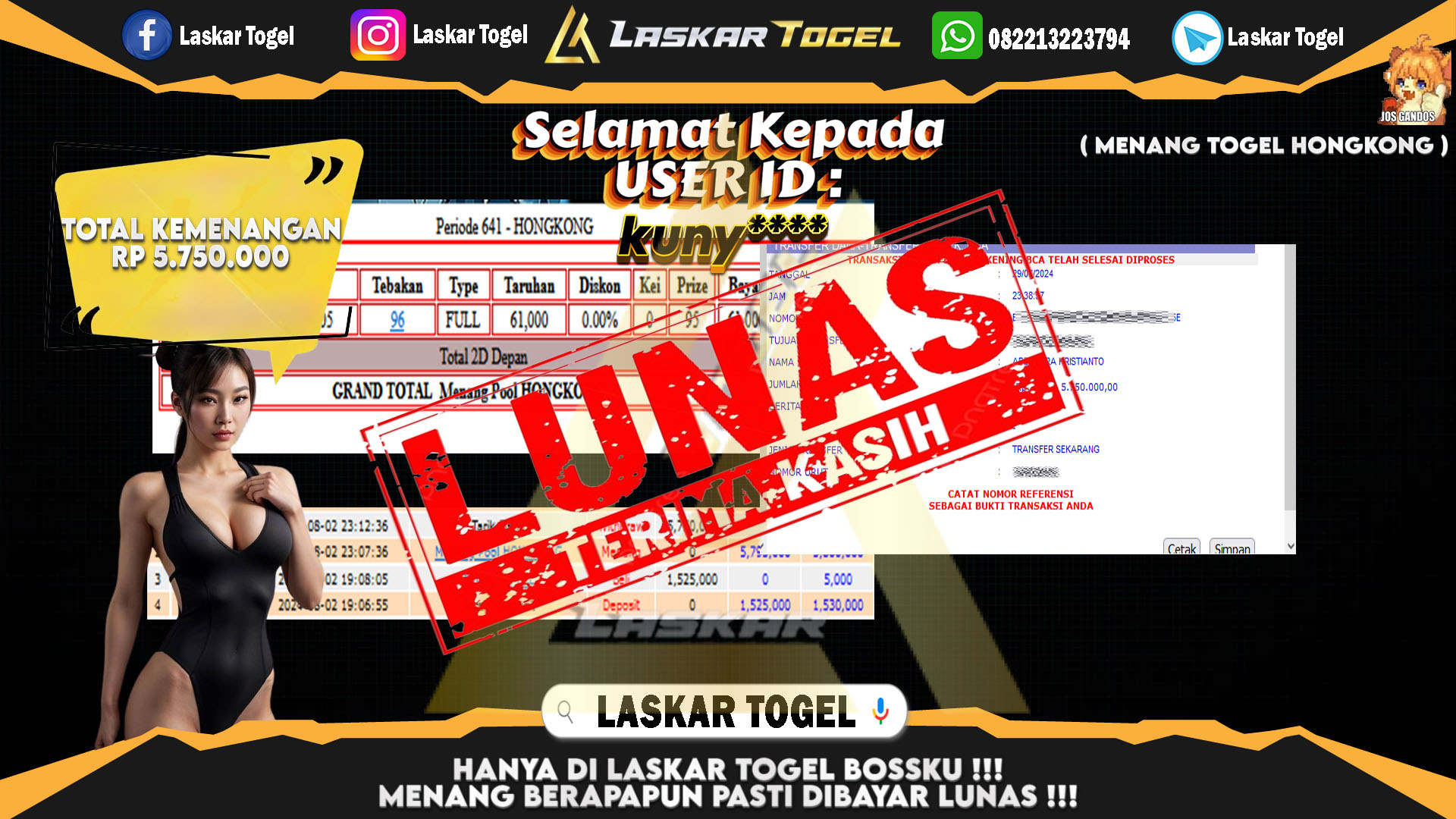 LASKARTOGEL JACKPOT TOGEL TOTO MACAU Rp.5.000.000.,- LUNAS