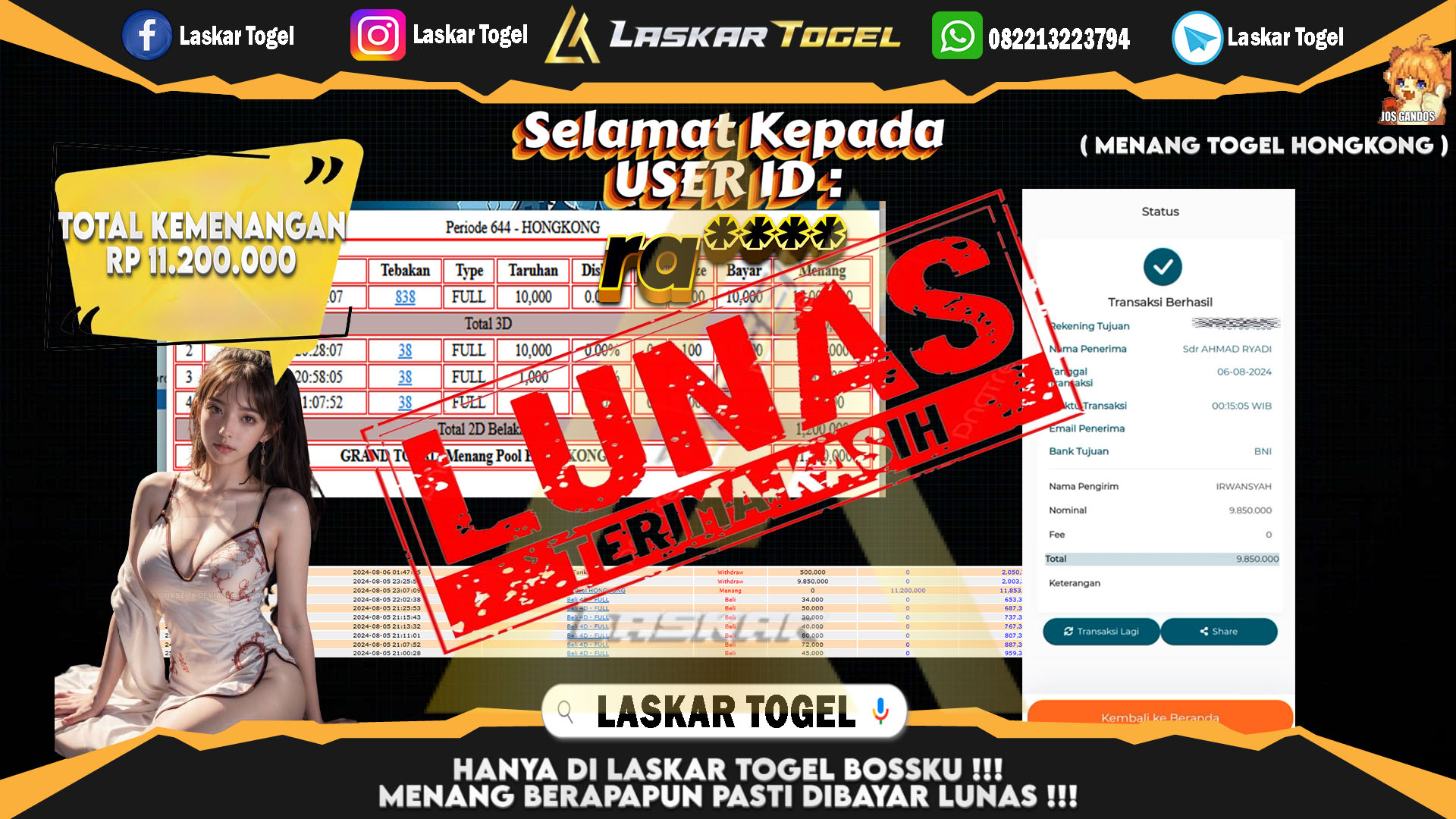LASKARTOGEL JACKPOT TOGEL TOTO MACAU Rp.5.000.000.,- LUNAS