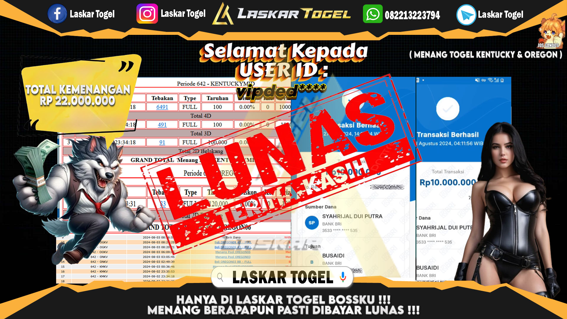 LASKARTOGEL JACKPOT TOGEL TOTO MACAU Rp.5.000.000.,- LUNAS