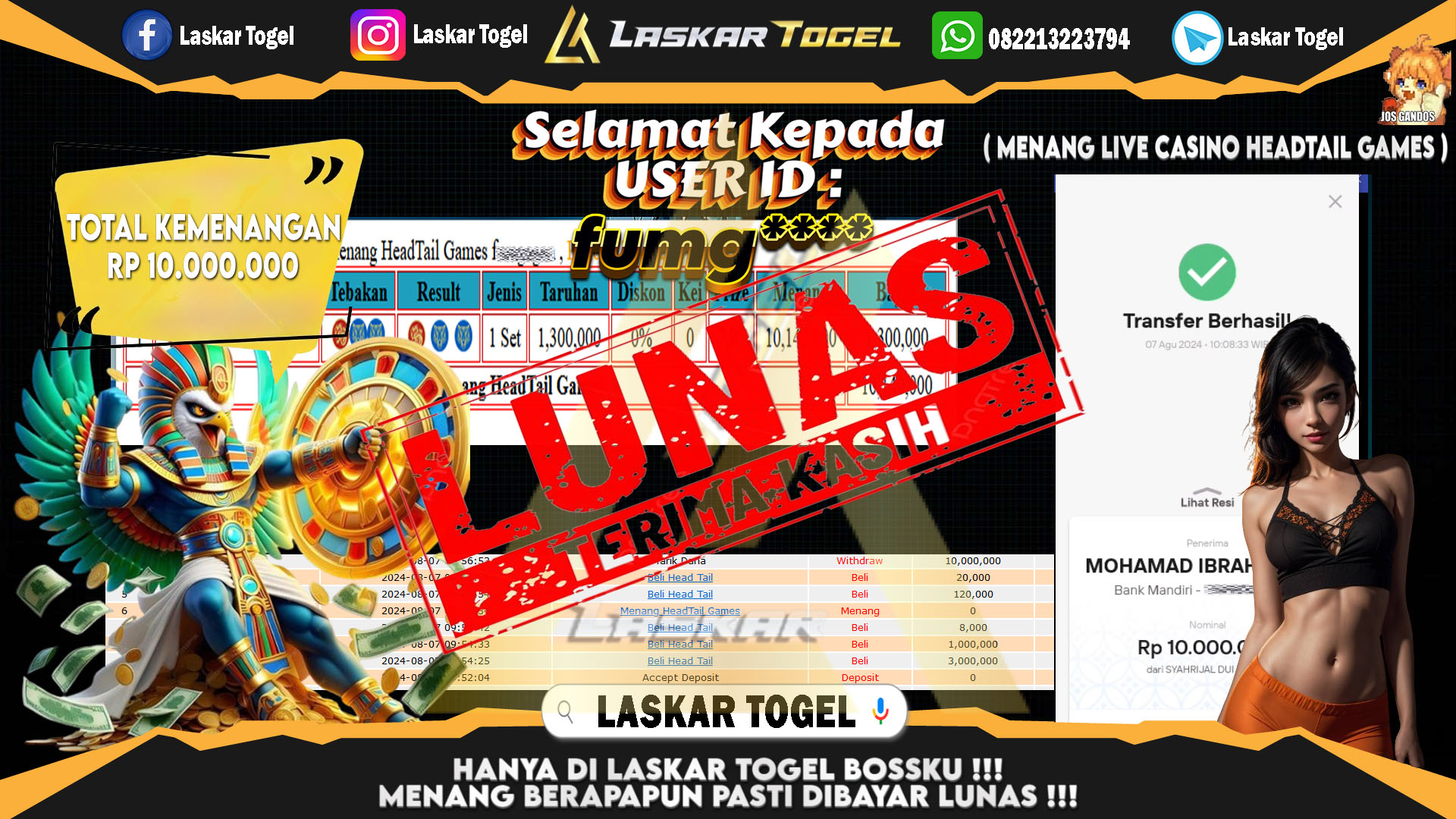 LASKARTOGEL JACKPOT TOGEL TOTO MACAU Rp.5.000.000.,- LUNAS
