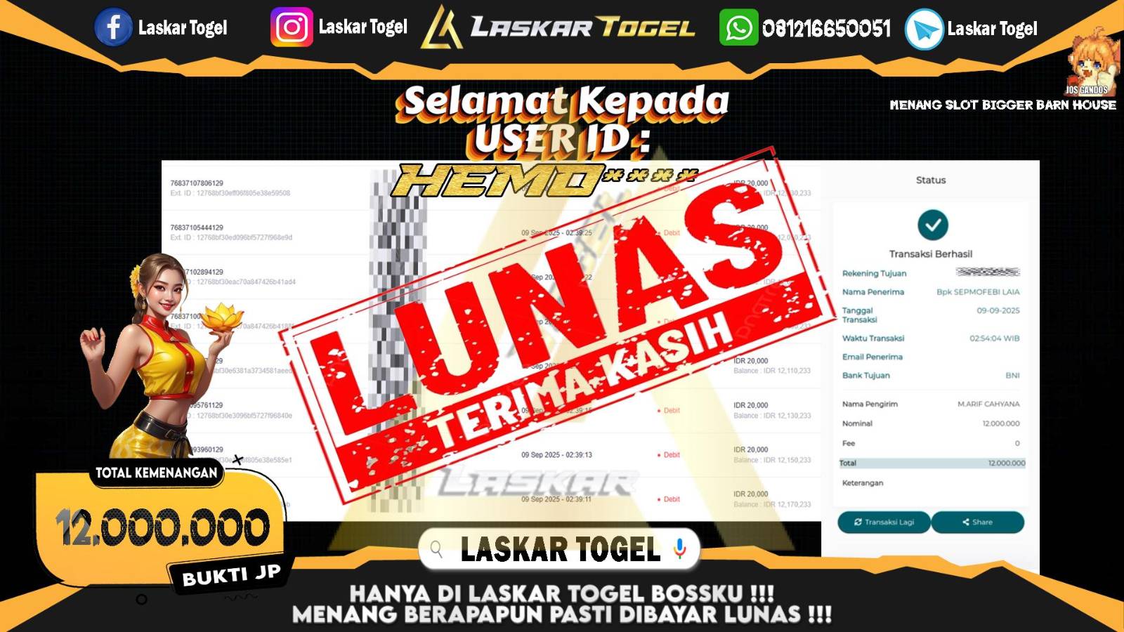 LASKARTOGEL JACKPOT SLOT BIGGER BARN HOUSE Rp.12.000.000,- LUNAS