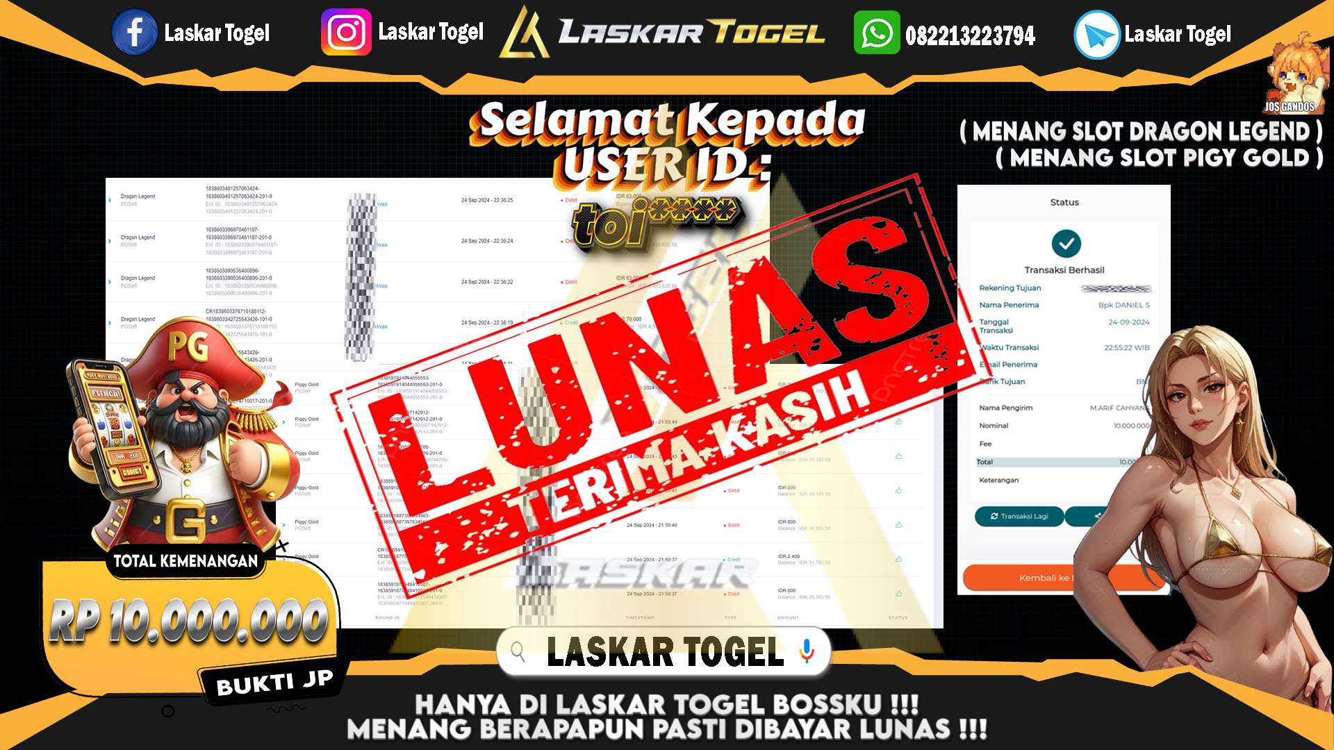 LASKARTOGEL JACKPOT TOGEL TOTO MACAU Rp.5.000.000.,- LUNAS