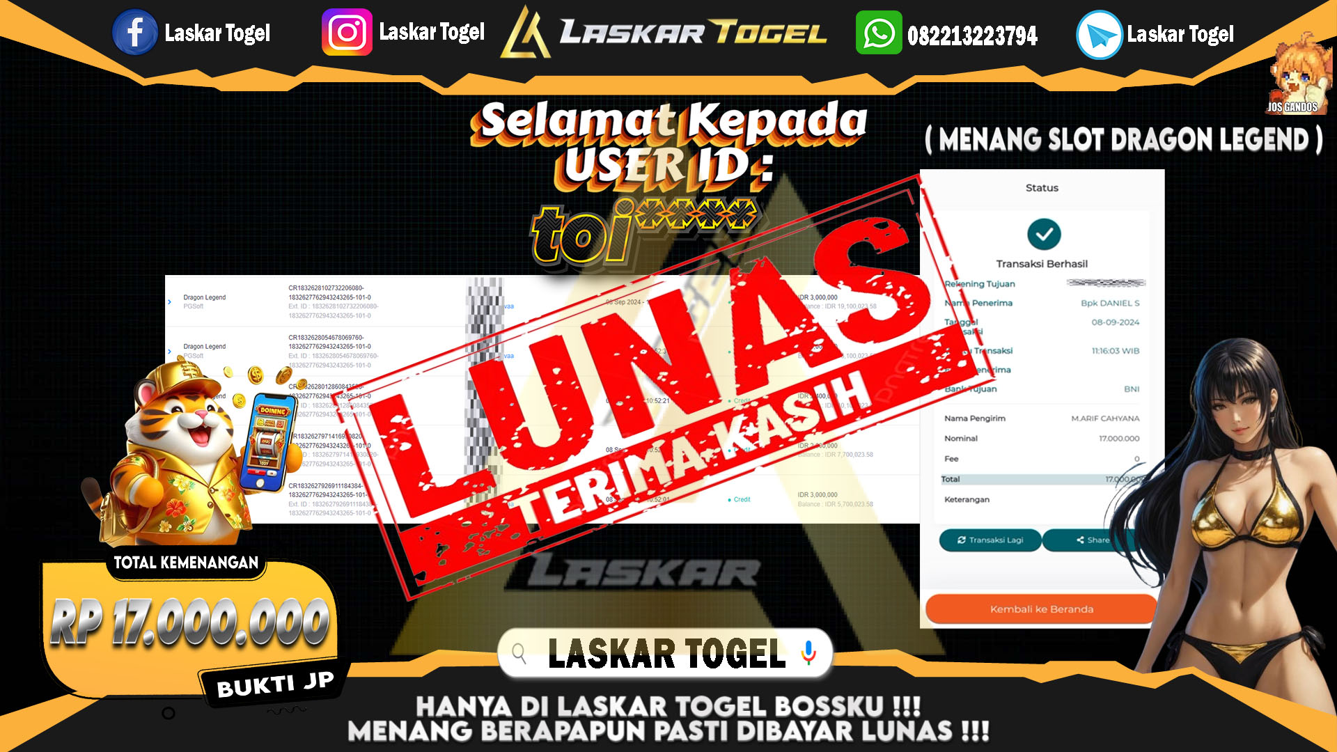 LASKARTOGEL JACKPOT TOGEL TOTO MACAU Rp.5.000.000.,- LUNAS