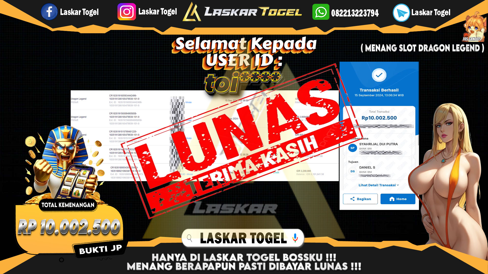 LASKARTOGEL JACKPOT TOGEL TOTO MACAU Rp.5.000.000.,- LUNAS