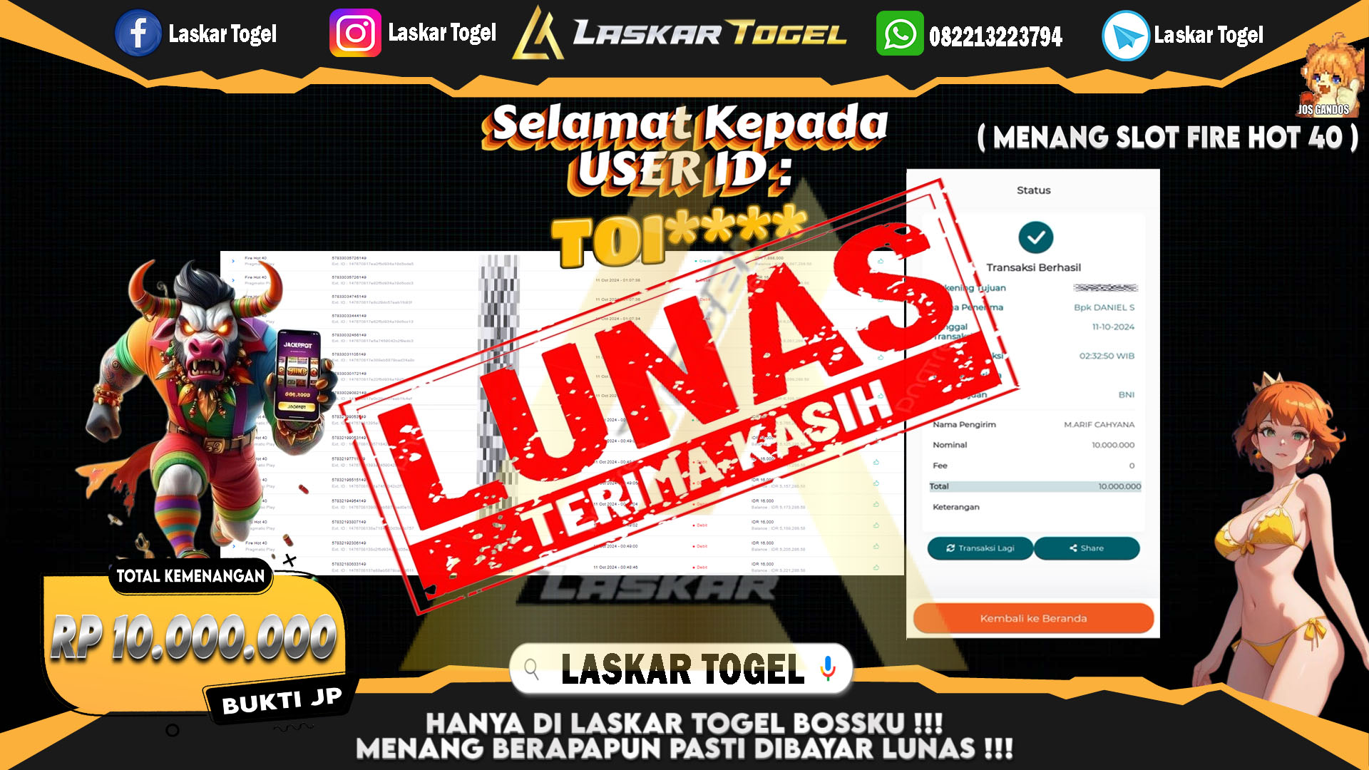 LASKARTOGEL JACKPOT 24D SPIN Rp.9.200.000.,- LUNAS