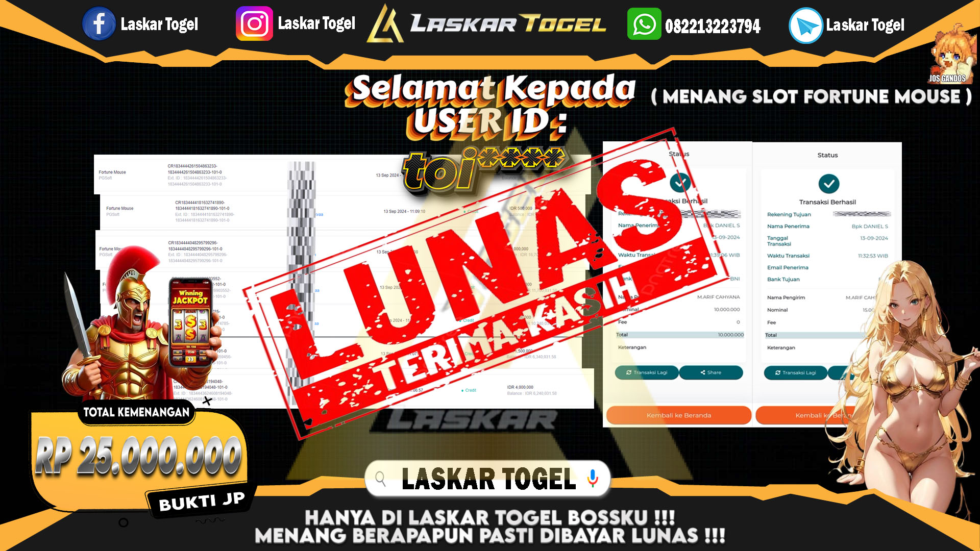 LASKARTOGEL JACKPOT TOGEL TOTO MACAU Rp.5.000.000.,- LUNAS