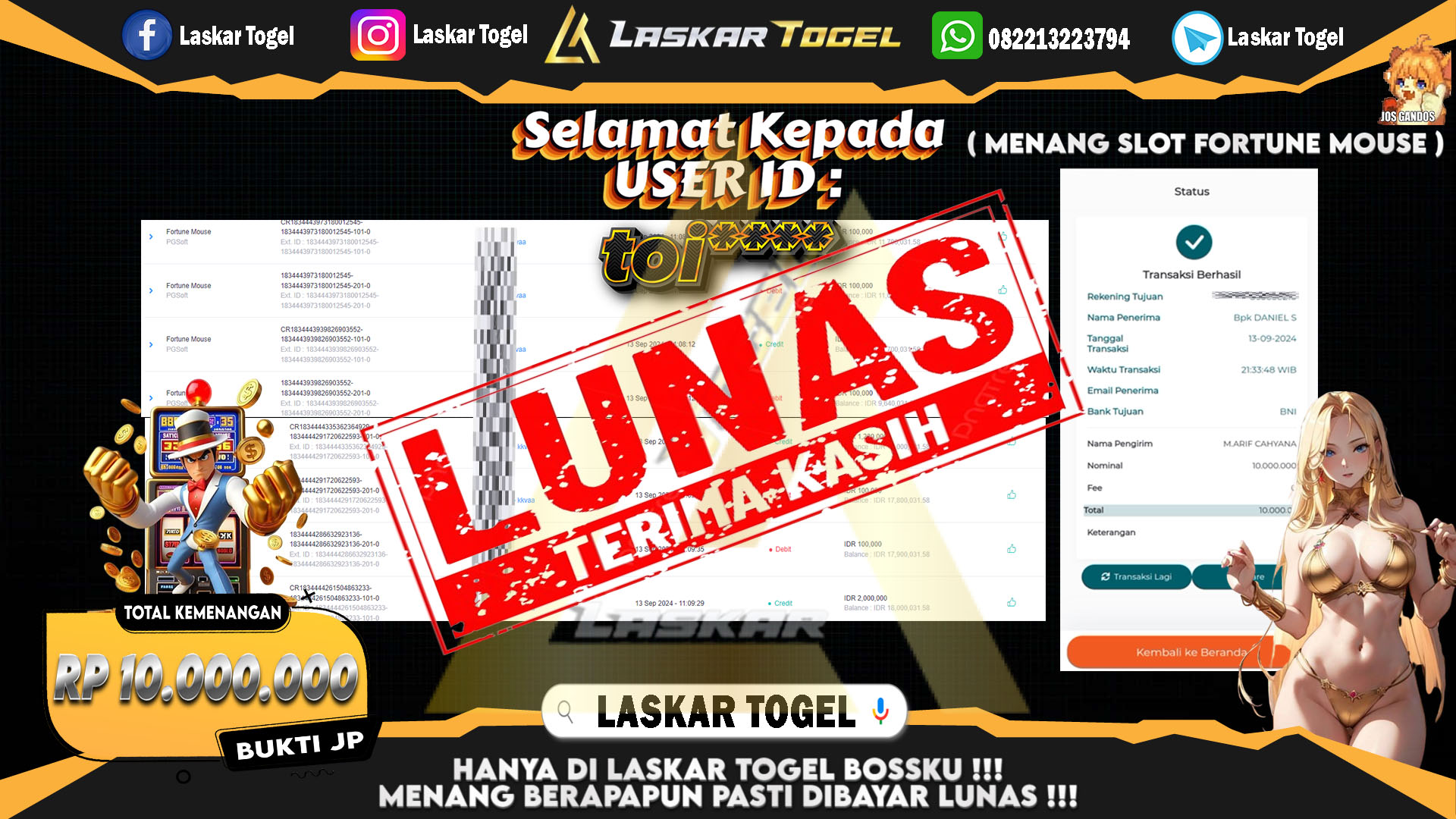 LASKARTOGEL JACKPOT TOGEL TOTO MACAU Rp.5.000.000.,- LUNAS
