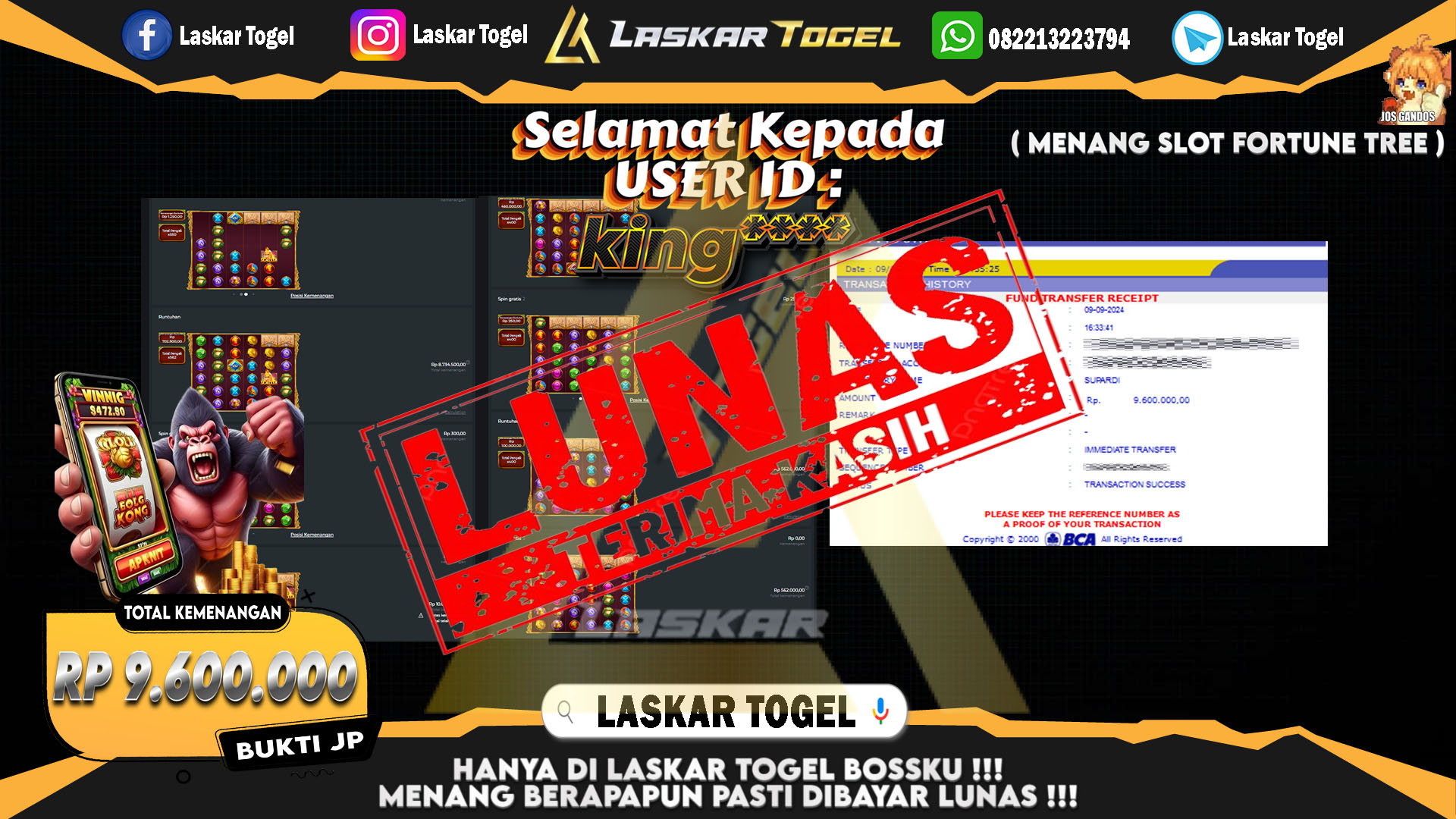 LASKARTOGEL JACKPOT TOGEL TOTO MACAU Rp.5.000.000.,- LUNAS
