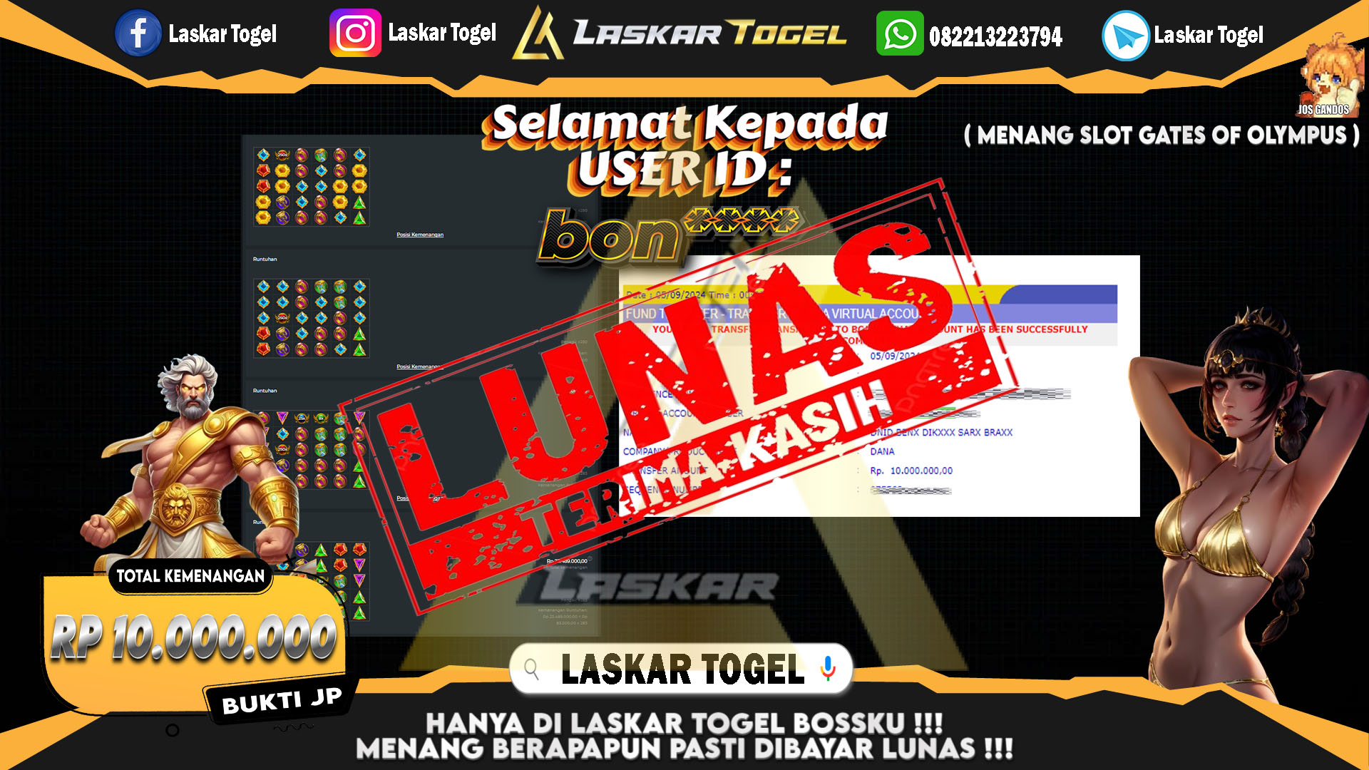 LASKARTOGEL JACKPOT TOGEL TOTO MACAU Rp.5.000.000.,- LUNAS