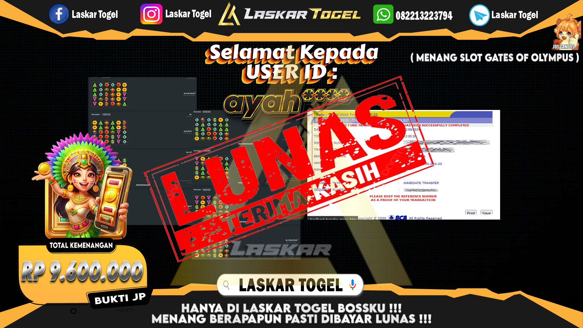 LASKARTOGEL JACKPOT TOGEL TOTO MACAU Rp.5.000.000.,- LUNAS