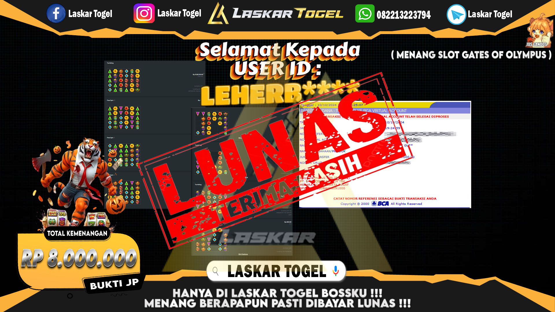 LASKARTOGEL JACKPOT 24D SPIN Rp.9.200.000.,- LUNAS