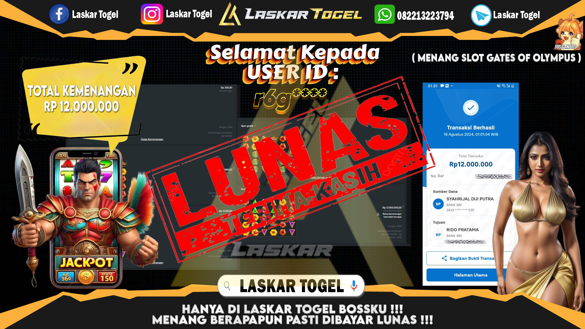 LASKARTOGEL JACKPOT TOGEL TOTO MACAU Rp.5.000.000.,- LUNAS