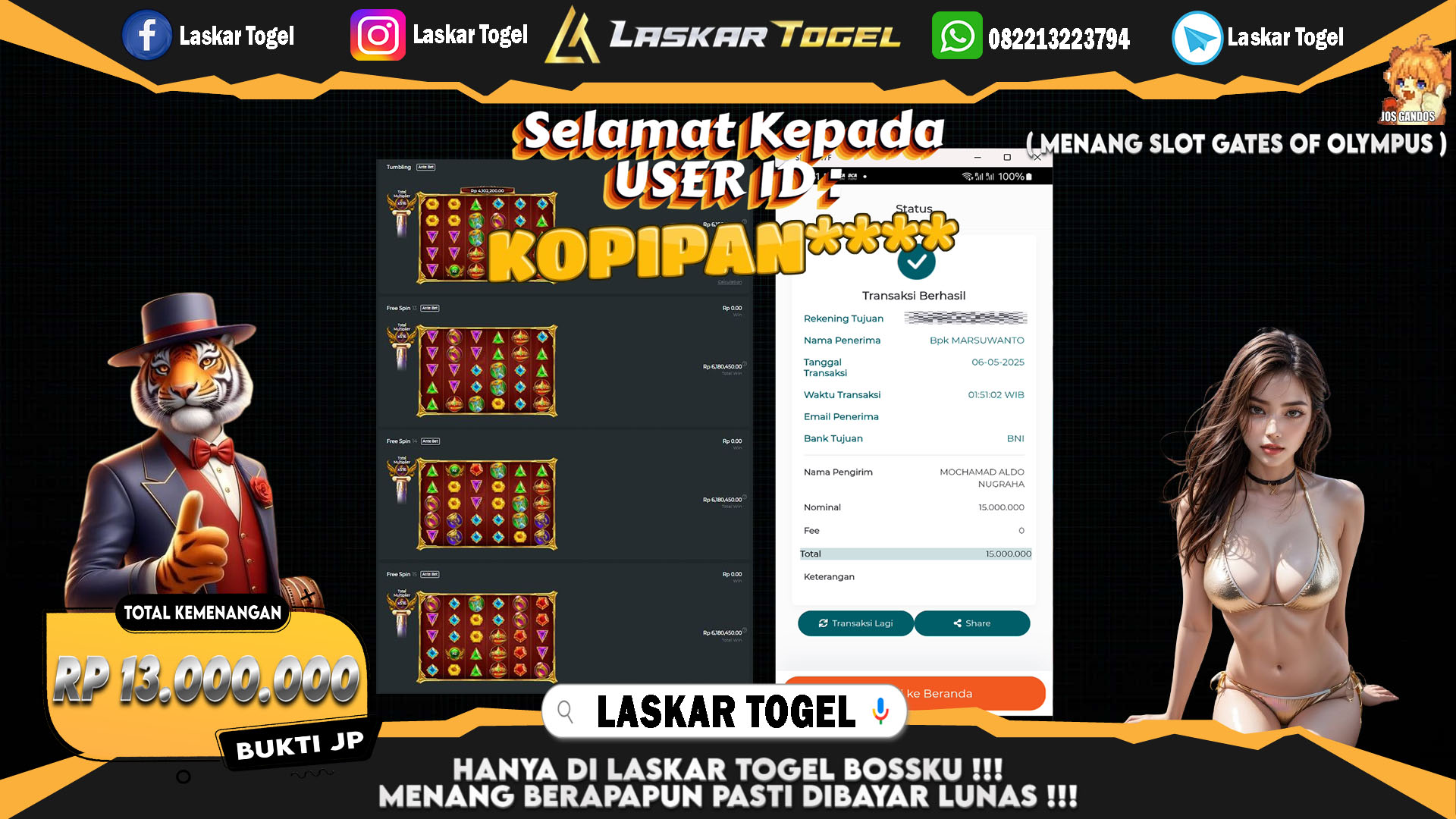 LASKARTOGEL JACKPOT SLOT MAHJONG WAYS Rp.15.000.000.,- LUNAS