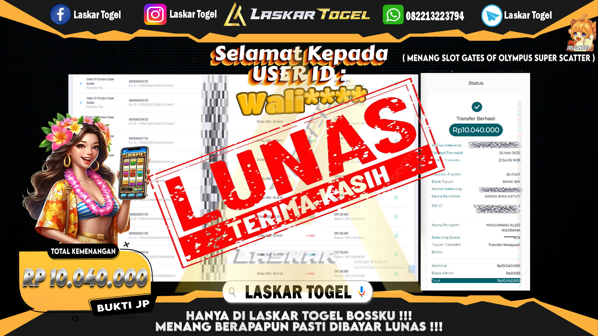 LASKARTOGEL JACKPOT SLOT GATES OF OLYMPUS SUPER SCATTER Rp.10.040.000.,- LUNAS