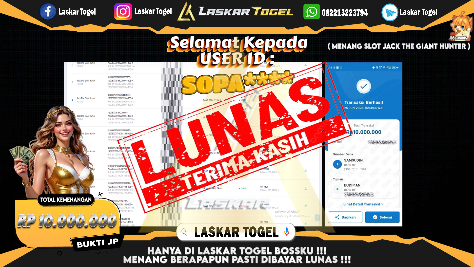 LASKARTOGEL JACKPOT SLOT GATES OF OLYMPUS Rp.16.500.000.,- LUNAS