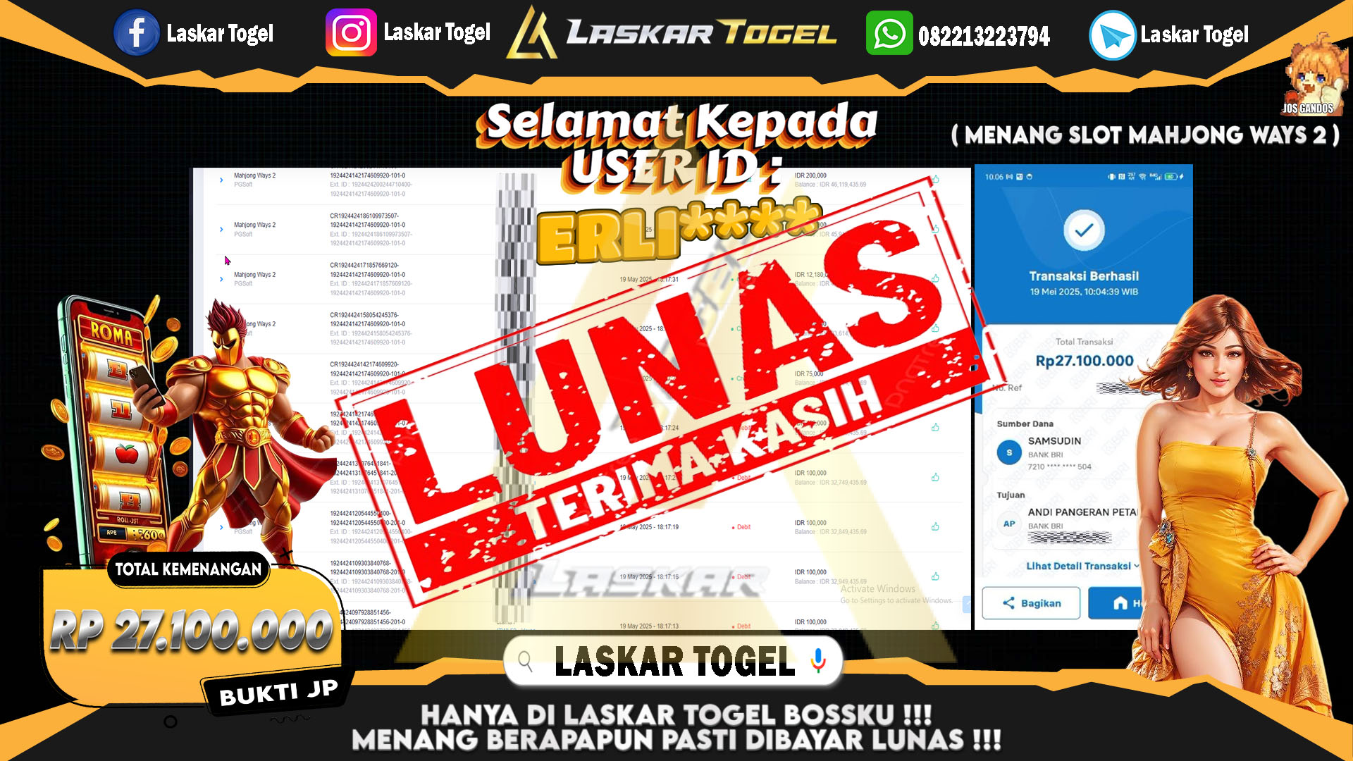 LASKARTOGEL JACKPOT SLOT GATES OF OLYMPUS Rp.10.002.500.,- LUNAS