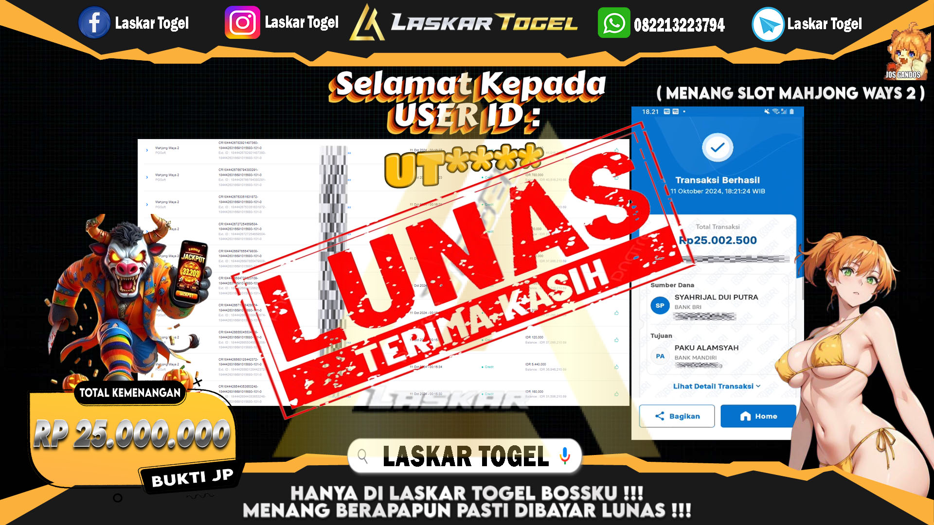LASKARTOGEL JACKPOT 24D SPIN Rp.9.200.000.,- LUNAS