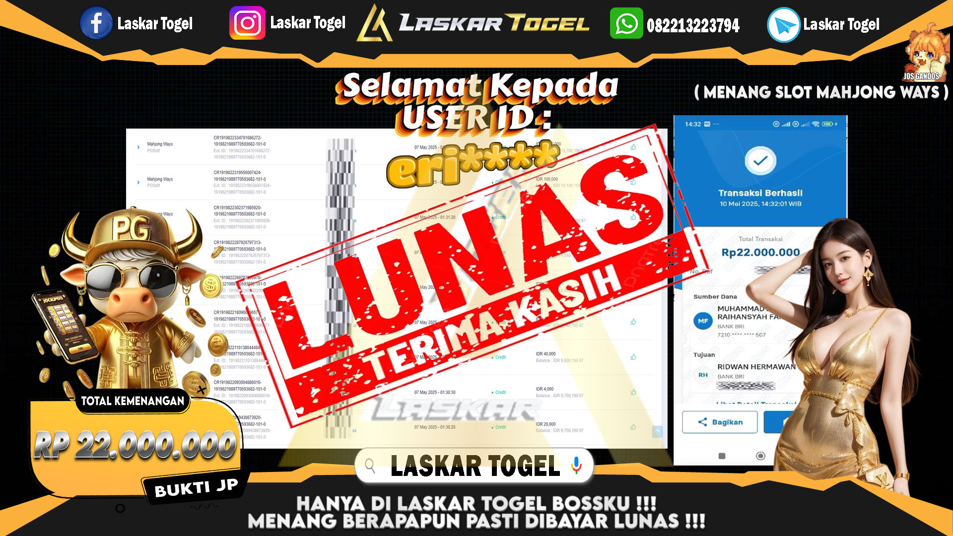 LASKARTOGEL JACKPOT SLOT GATES OF OLYMPUS Rp.10.000.000.,- LUNAS