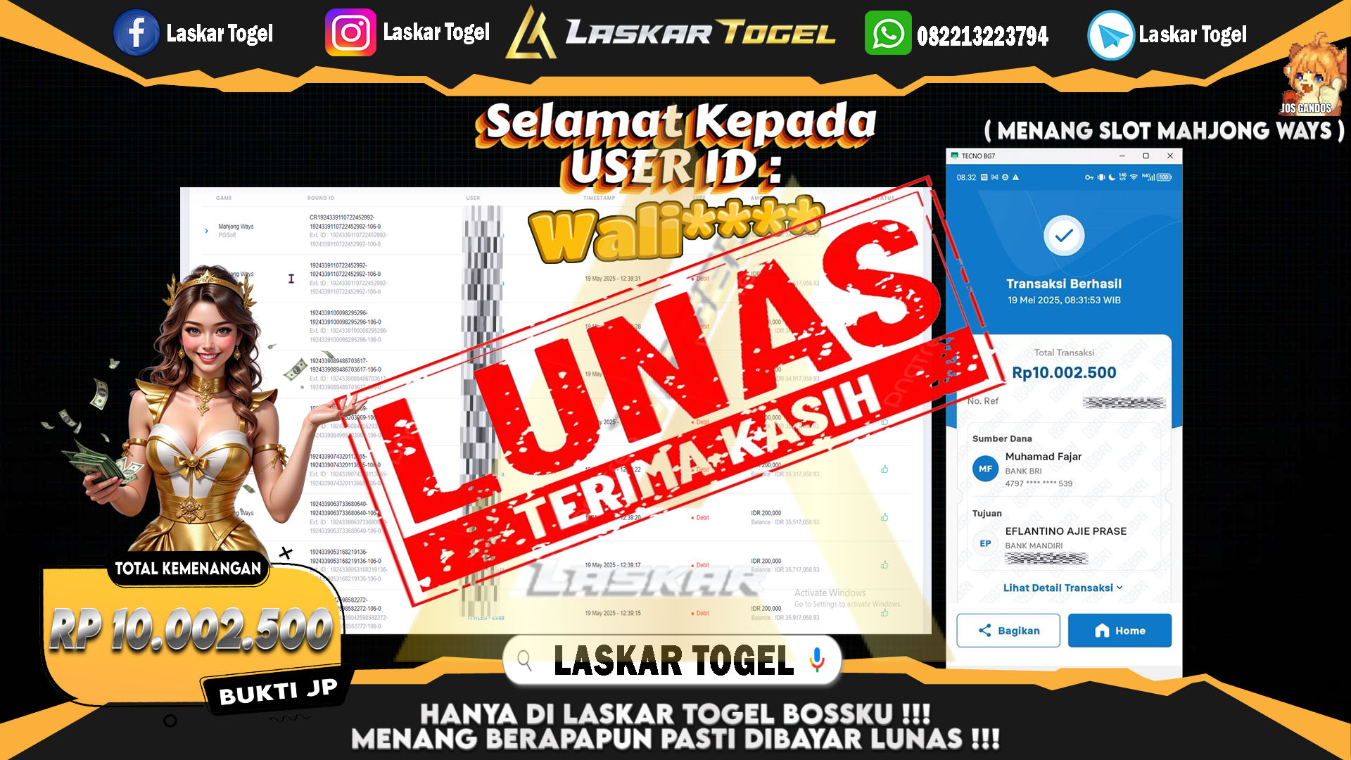 LASKARTOGEL JACKPOT SLOT GATES OF OLYMPUS Rp.10.002.500.,- LUNAS