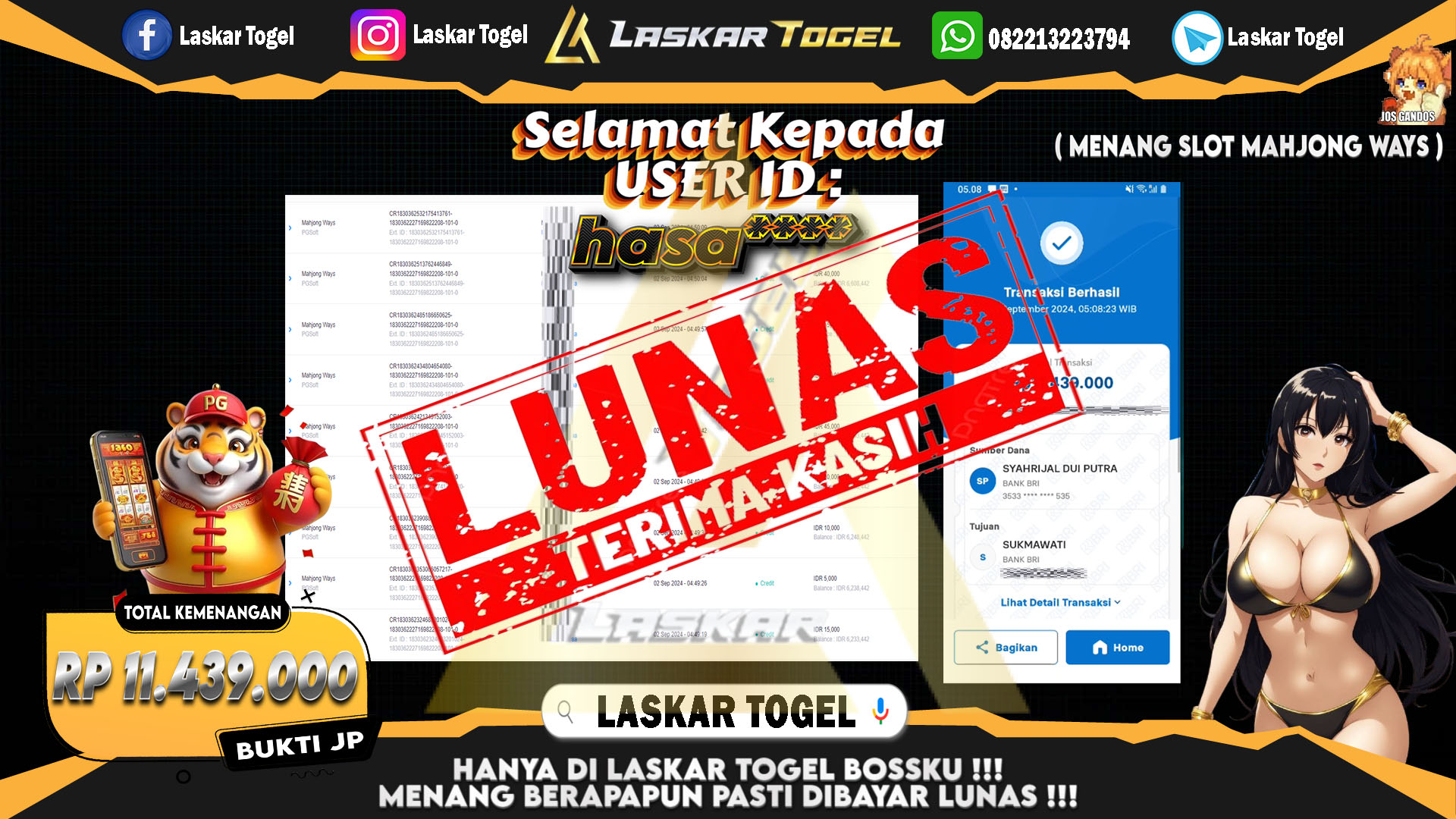 LASKARTOGEL JACKPOT TOGEL TOTO MACAU Rp.5.000.000.,- LUNAS