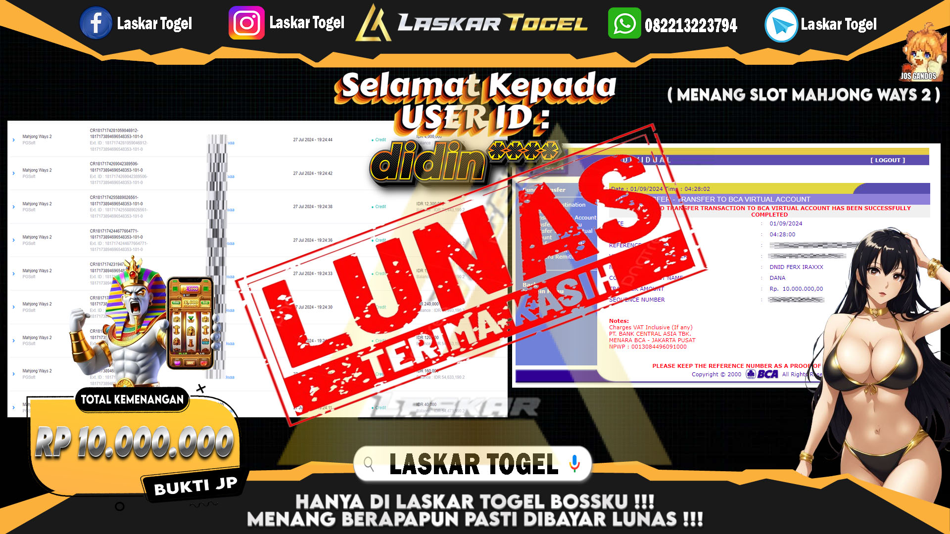 LASKARTOGEL JACKPOT TOGEL TOTO MACAU Rp.5.000.000.,- LUNAS
