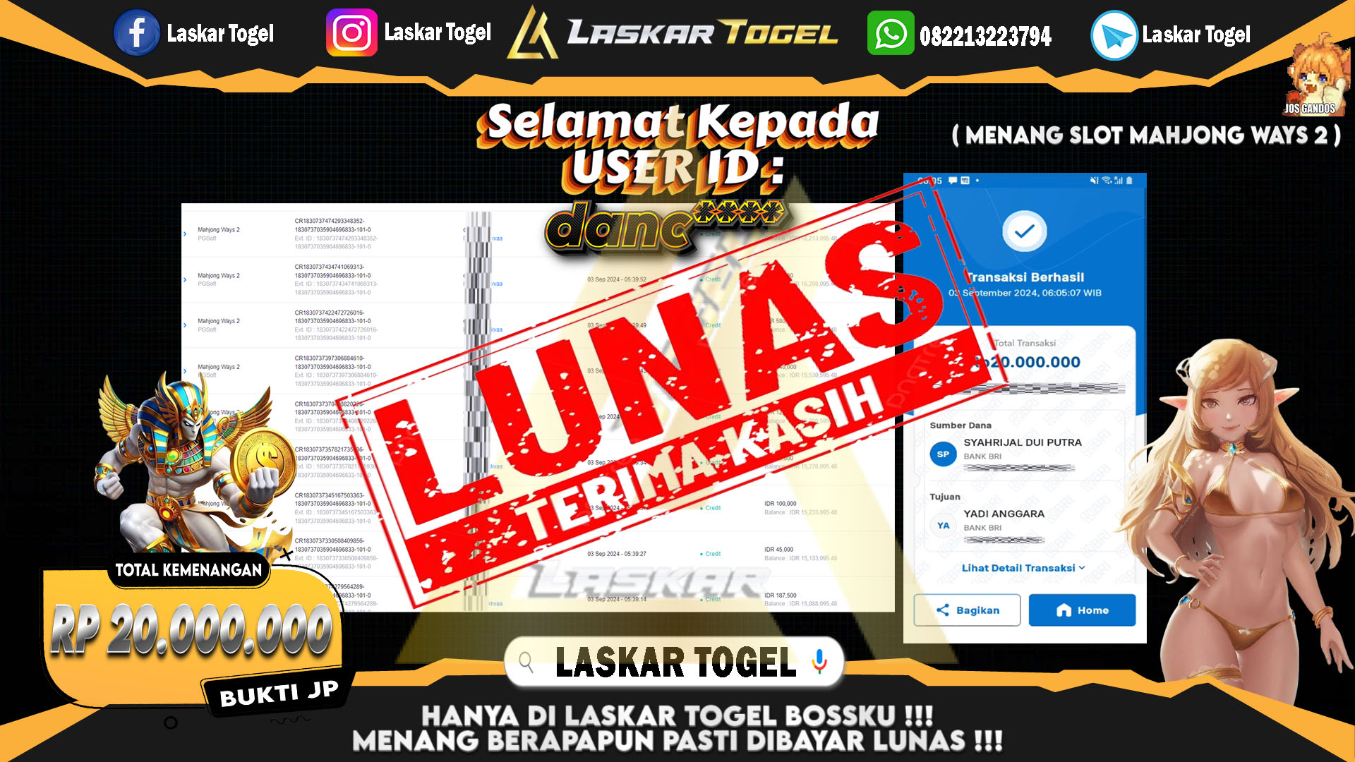 LASKARTOGEL JACKPOT TOGEL TOTO MACAU Rp.5.000.000.,- LUNAS