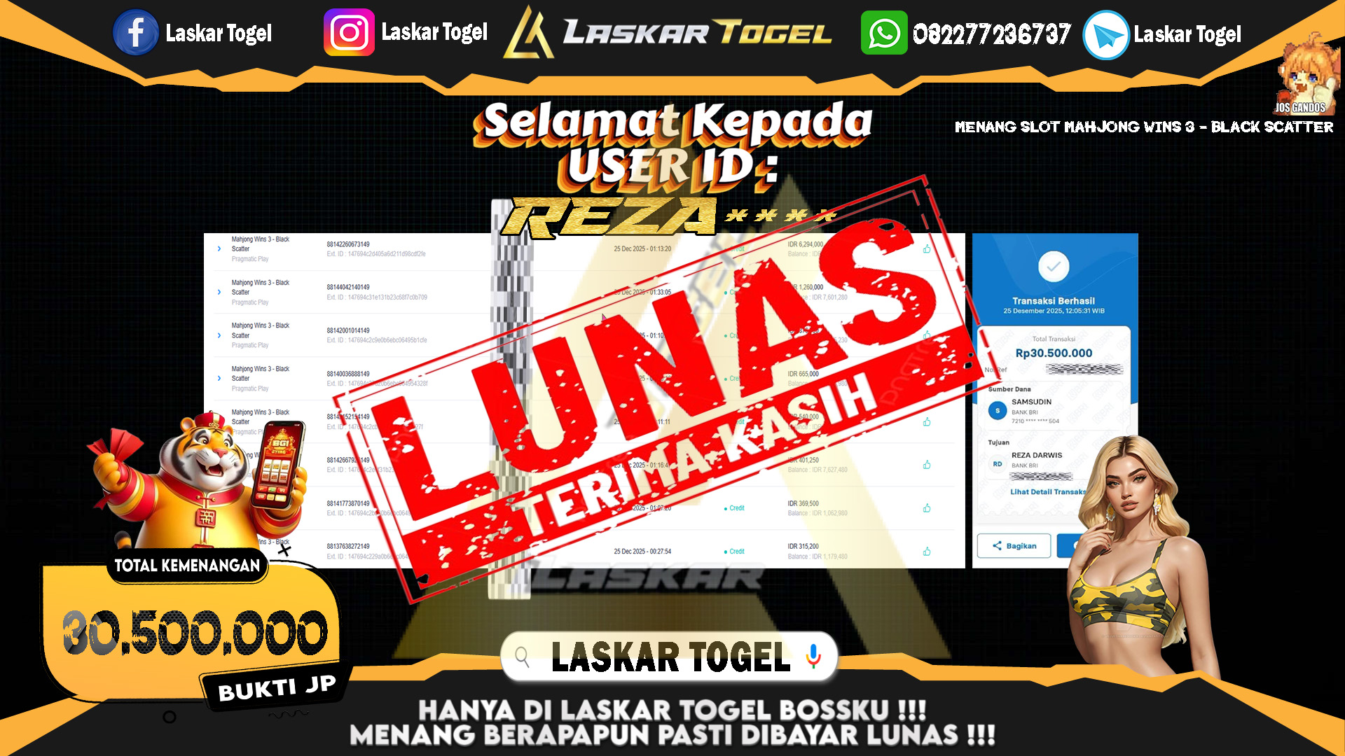 LASKARTOGEL JACKPOT SLOT MAHJONG WINS 3 - BLACK SCATTER Rp.30.500.000,- LUNAS