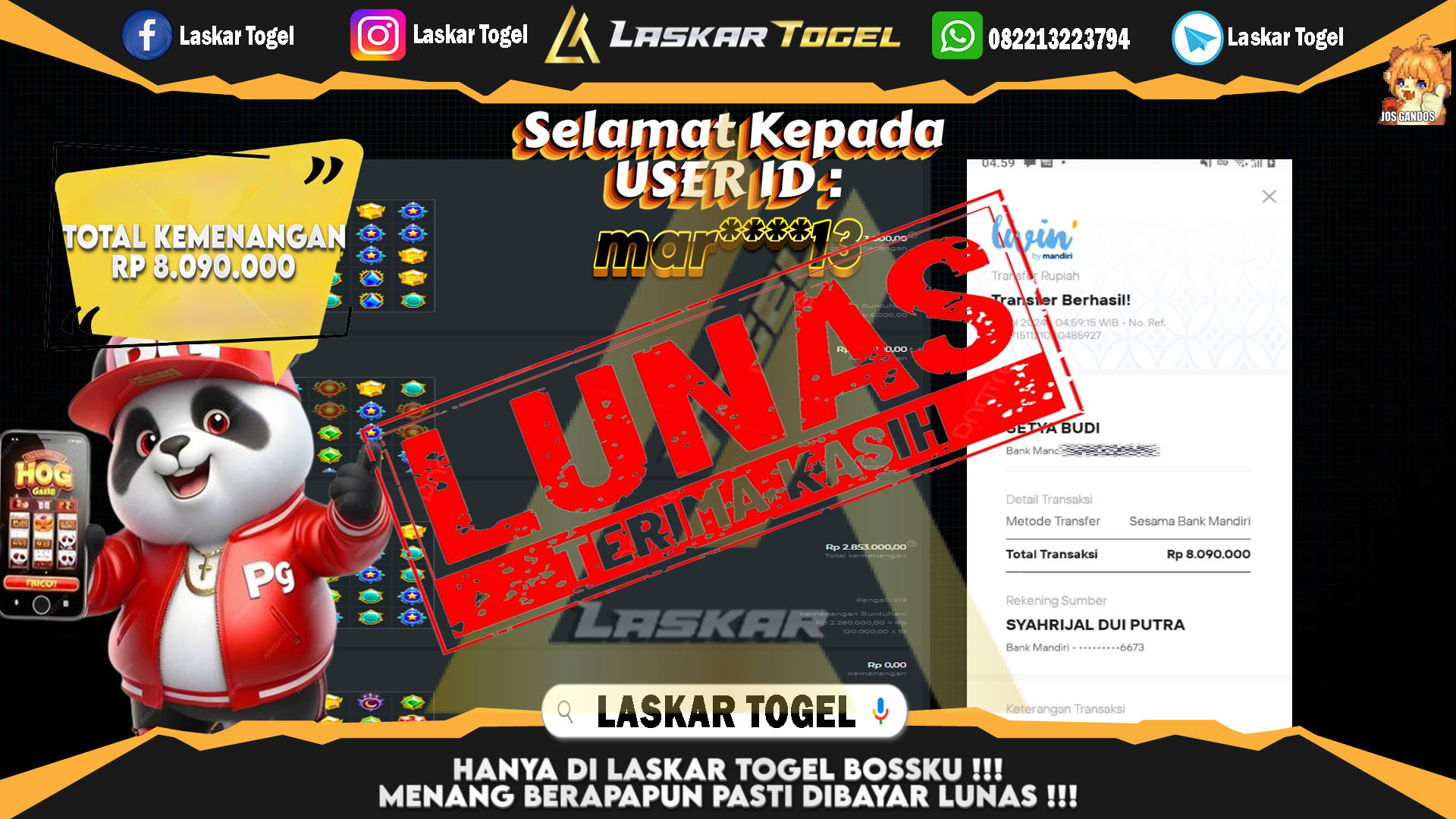 LASKARTOGEL JACKPOT  SLOT STARLIGHT PRINCESS Rp.8.090.000.,- LUNAS