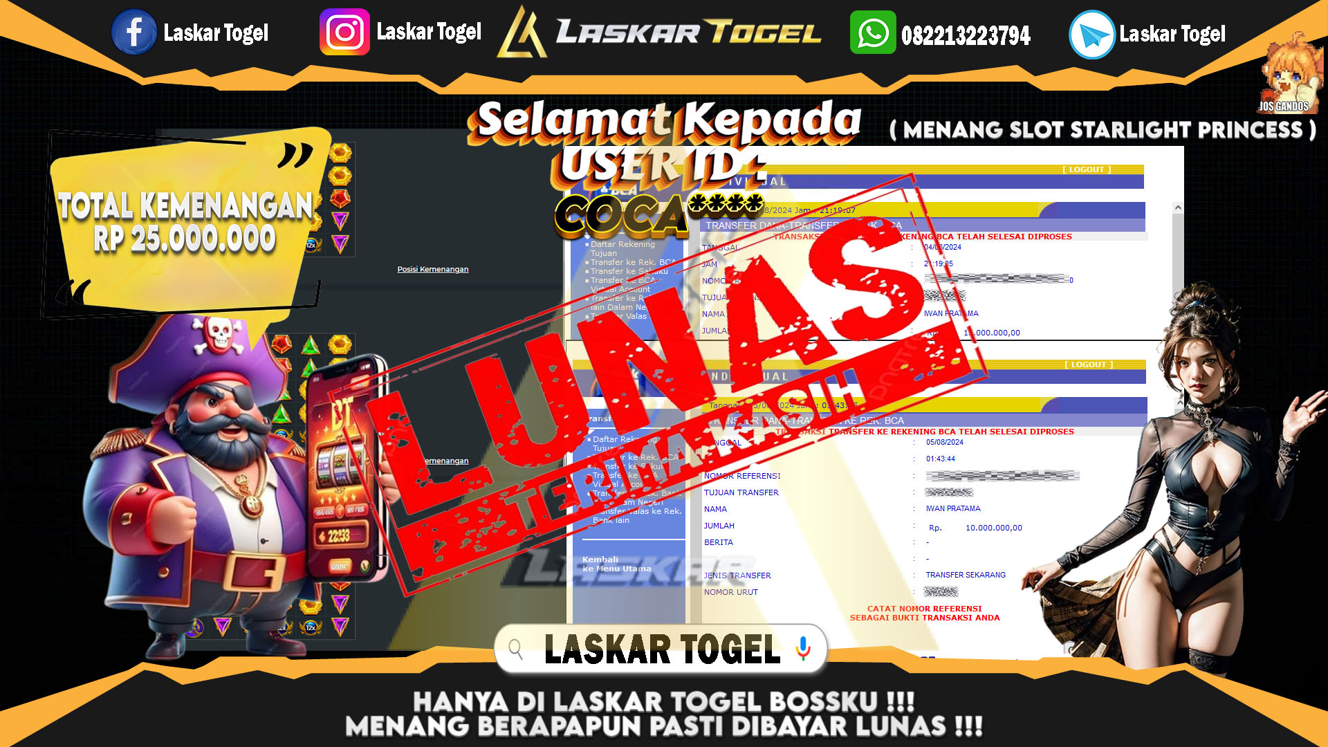 LASKARTOGEL JACKPOT TOGEL TOTO MACAU Rp.5.000.000.,- LUNAS