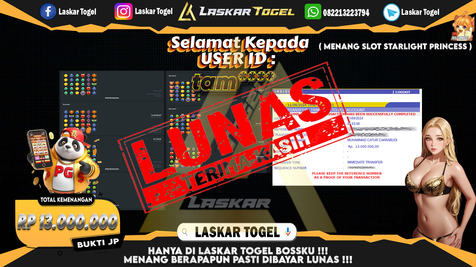 LASKARTOGEL JACKPOT TOGEL TOTO MACAU Rp.5.000.000.,- LUNAS
