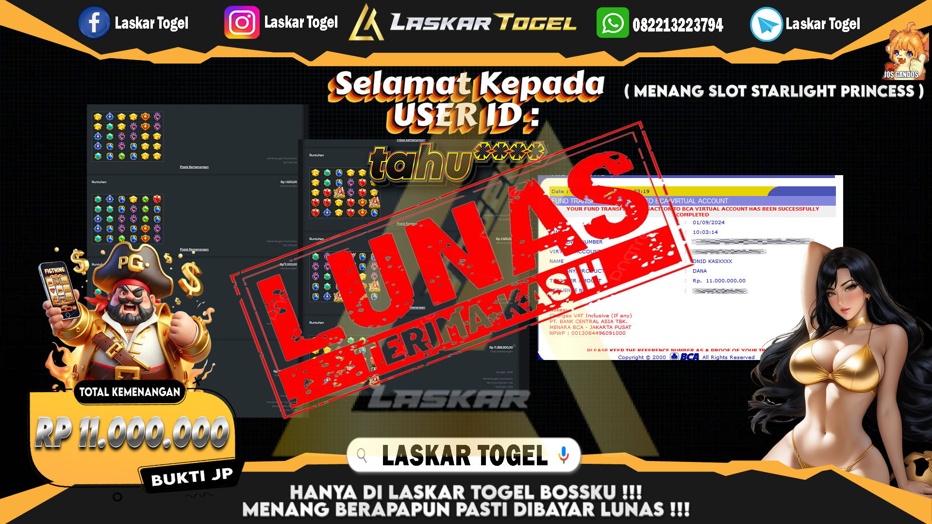 LASKARTOGEL JACKPOT TOGEL TOTO MACAU Rp.5.000.000.,- LUNAS