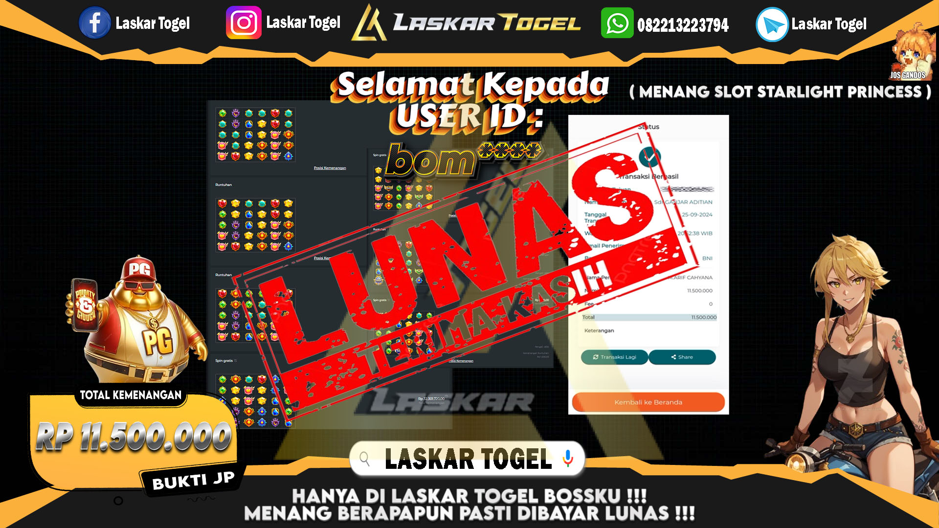 LASKARTOGEL JACKPOT TOGEL TOTO MACAU Rp.5.000.000.,- LUNAS
