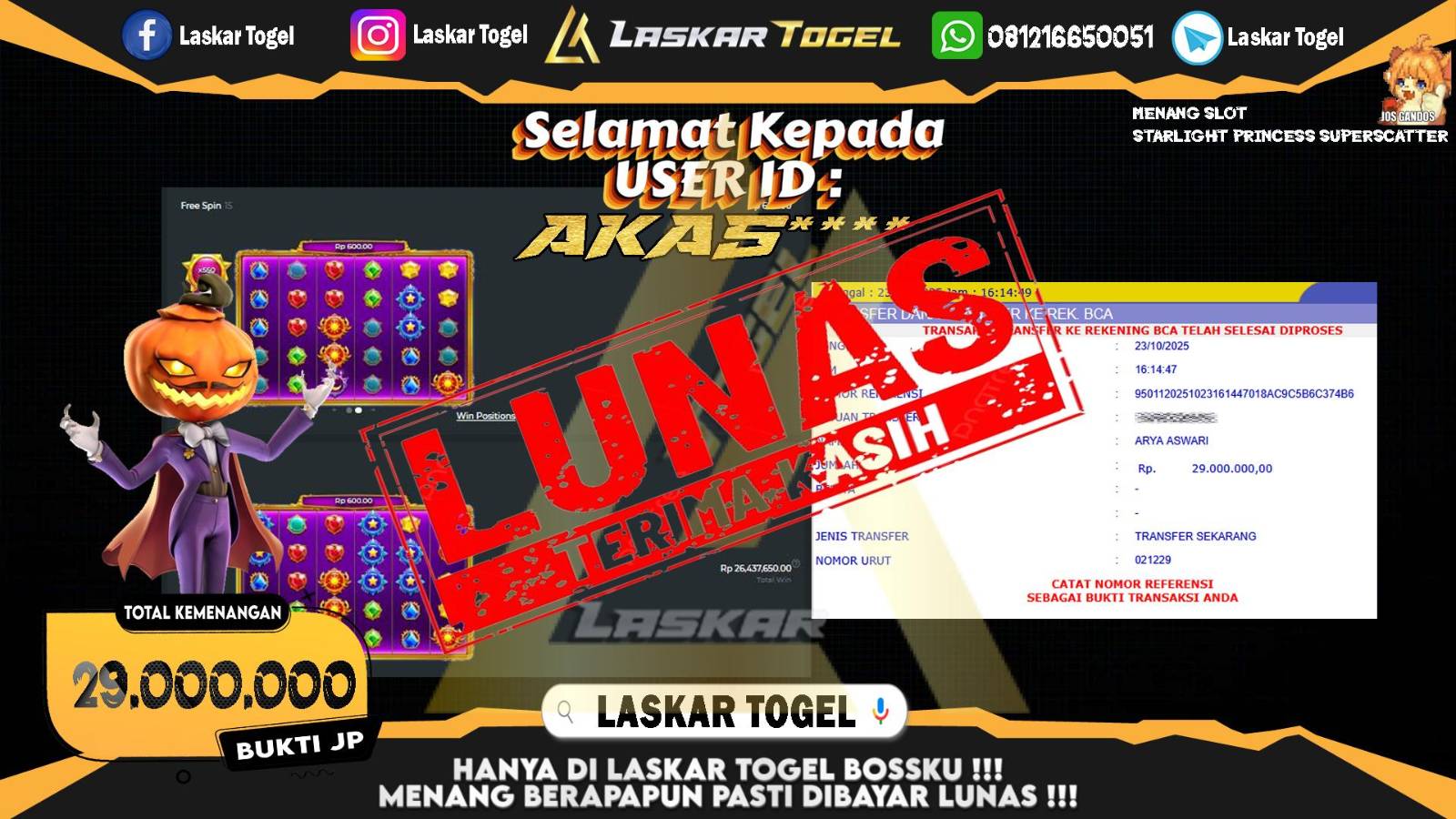 LASKARTOGEL JACKPOT SLOT GATES OF OLYMPUS SUPER SCATTER Rp.15.500.000,- LUNAS