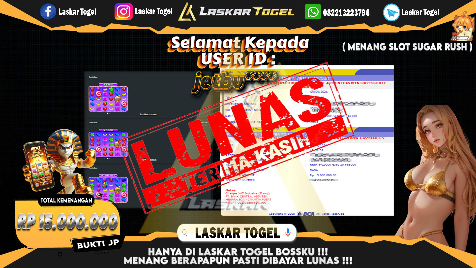 LASKARTOGEL JACKPOT TOGEL TOTO MACAU Rp.5.000.000.,- LUNAS