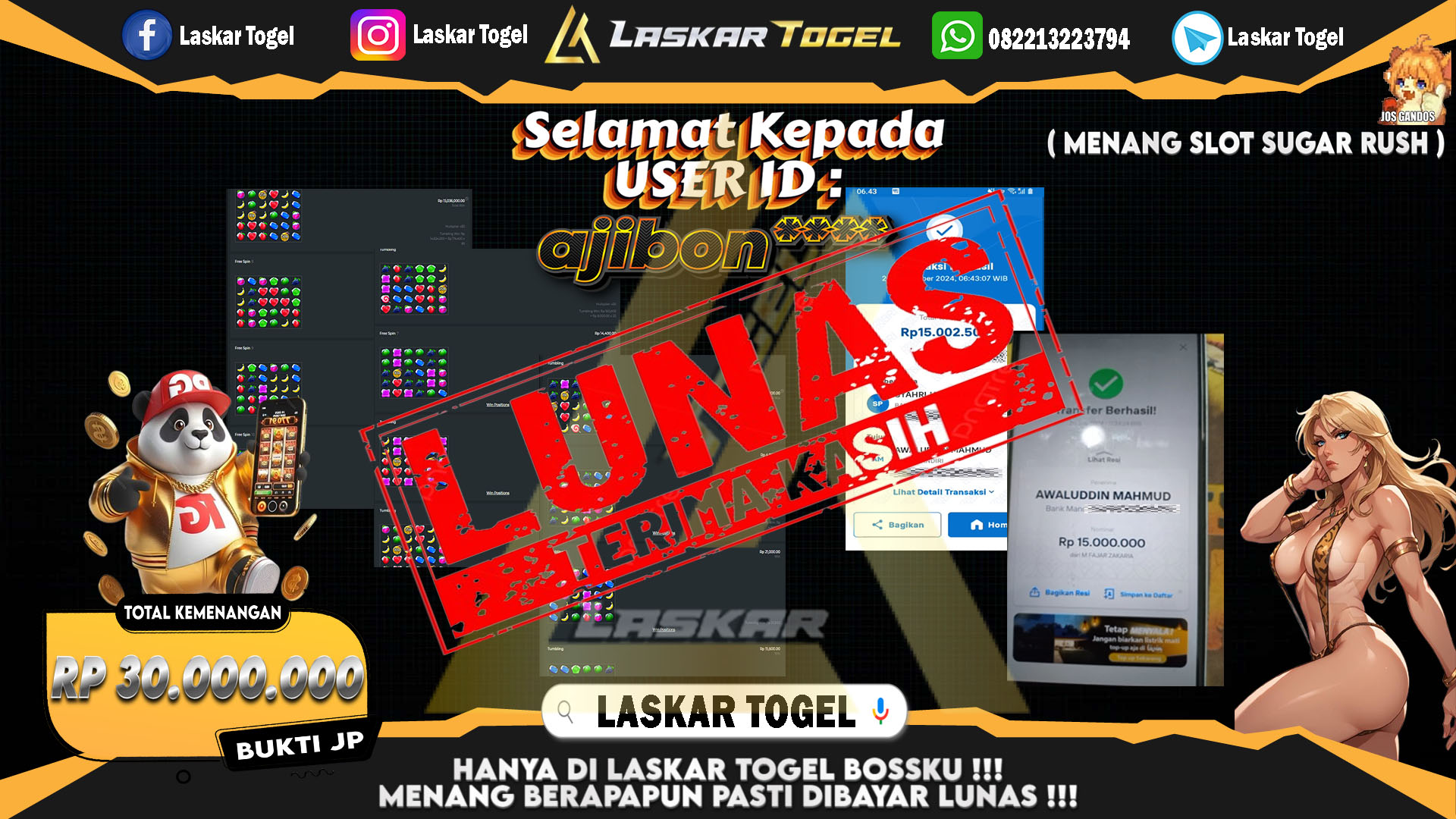 LASKARTOGEL JACKPOT TOGEL TOTO MACAU Rp.5.000.000.,- LUNAS