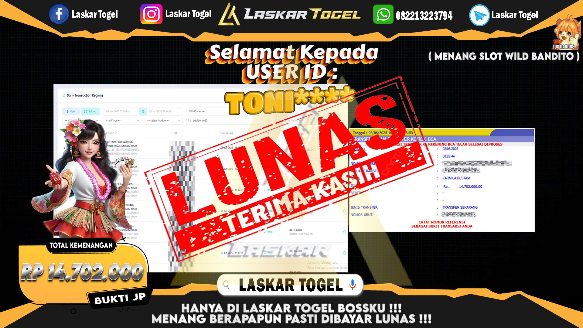 LASKARTOGEL JACKPOT SLOT GATES OF OLYMPUS 1000 Rp.10.000.000.,- LUNAS