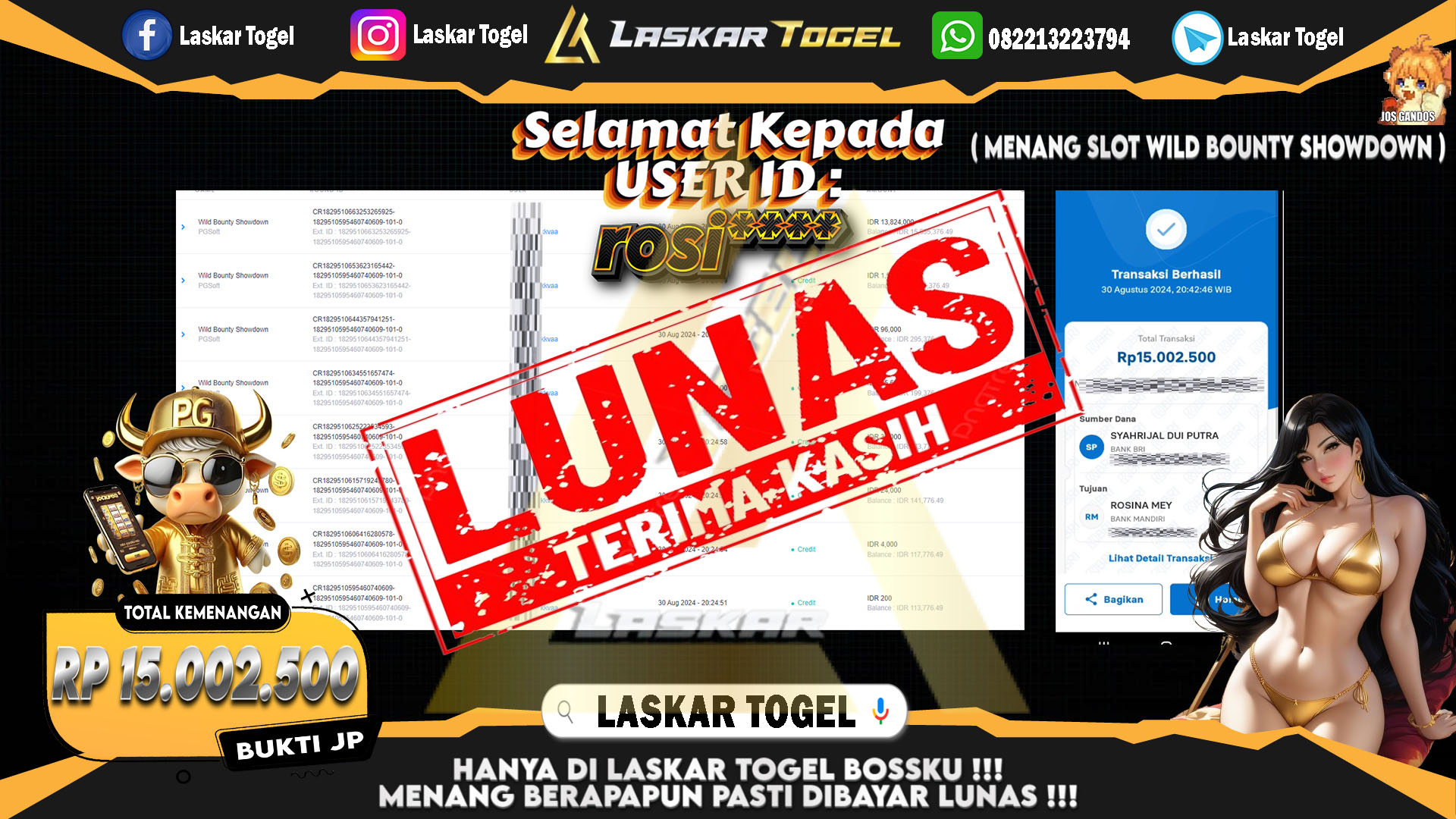 LASKARTOGEL JACKPOT TOGEL TOTO MACAU Rp.5.000.000.,- LUNAS