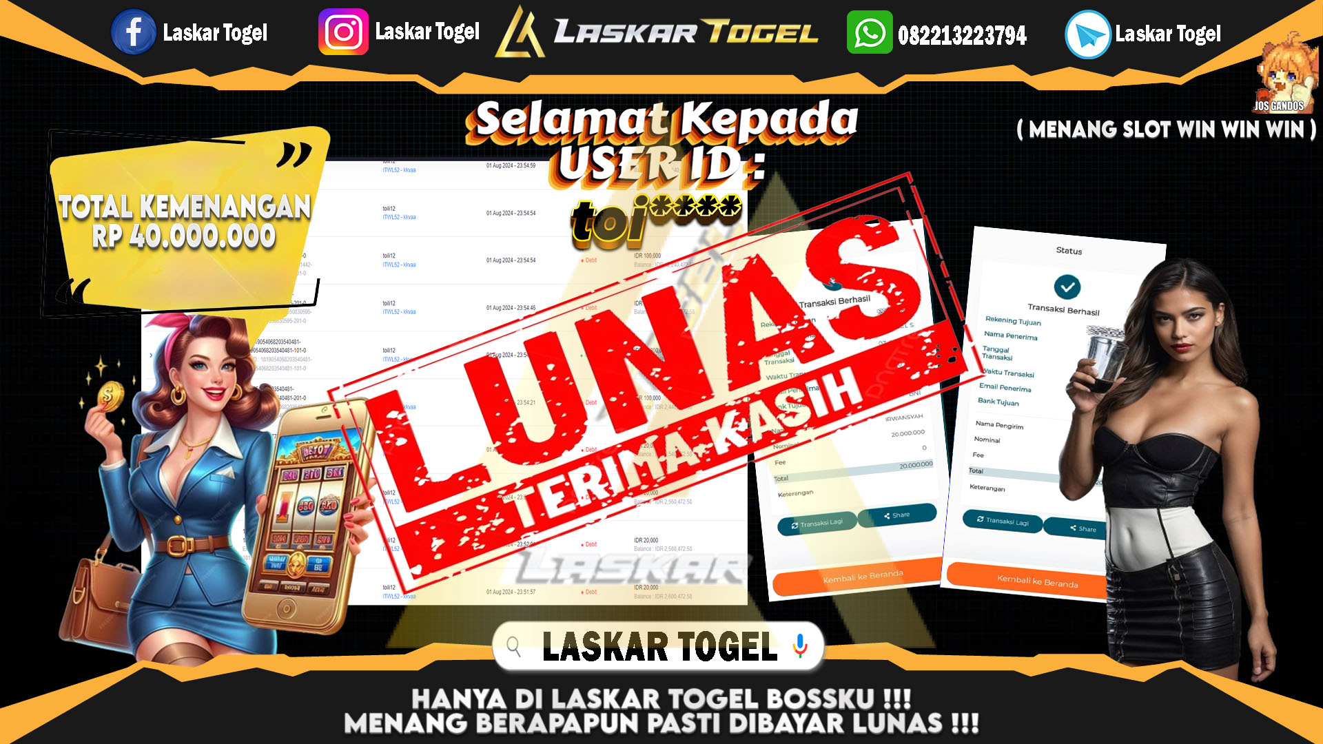 LASKARTOGEL JACKPOT TOGEL TOTO MACAU Rp.5.000.000.,- LUNAS