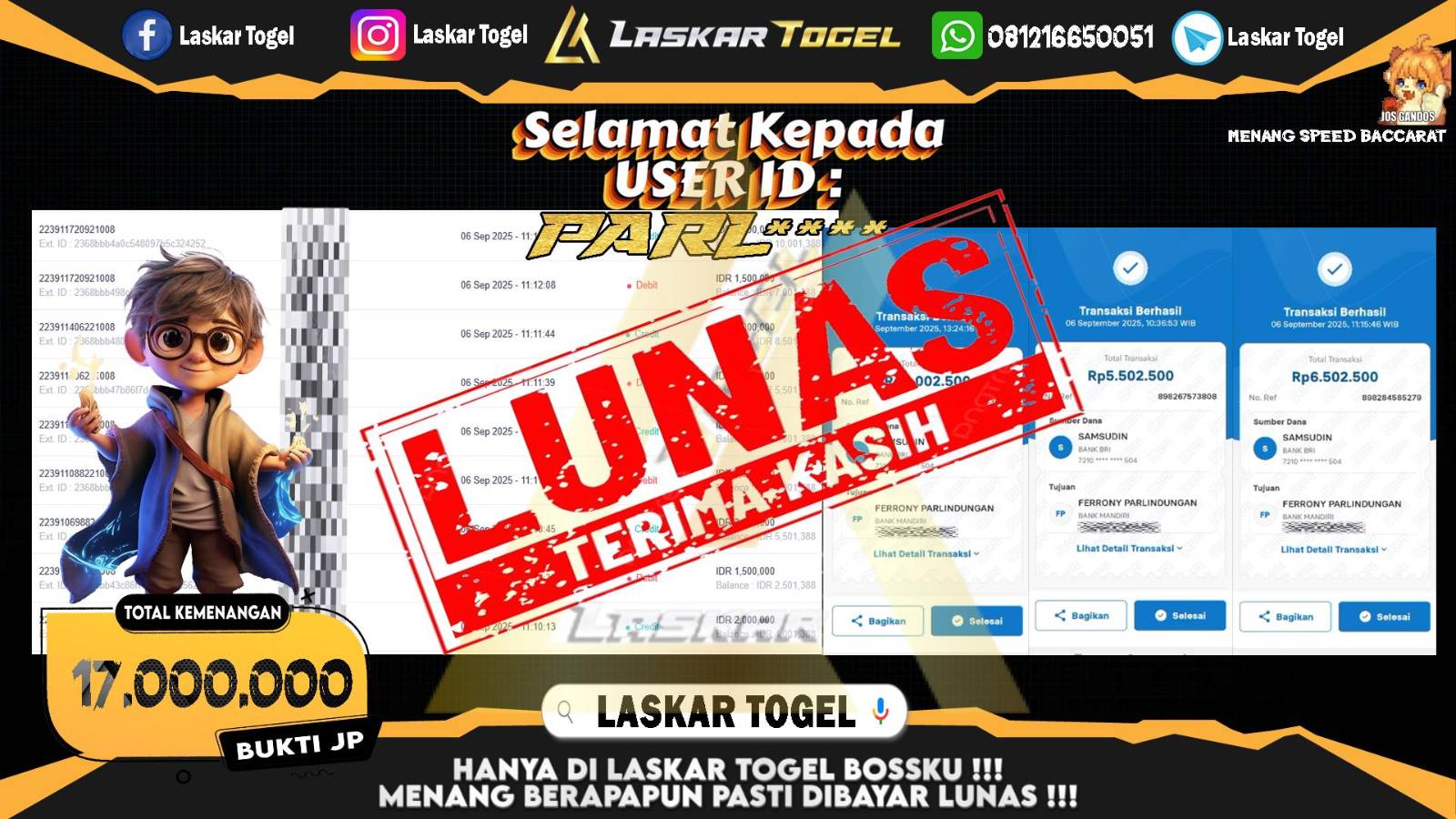 LASKARTOGEL JACKPOT SPEED BACCARAT Rp.17.000.000,- LUNAS