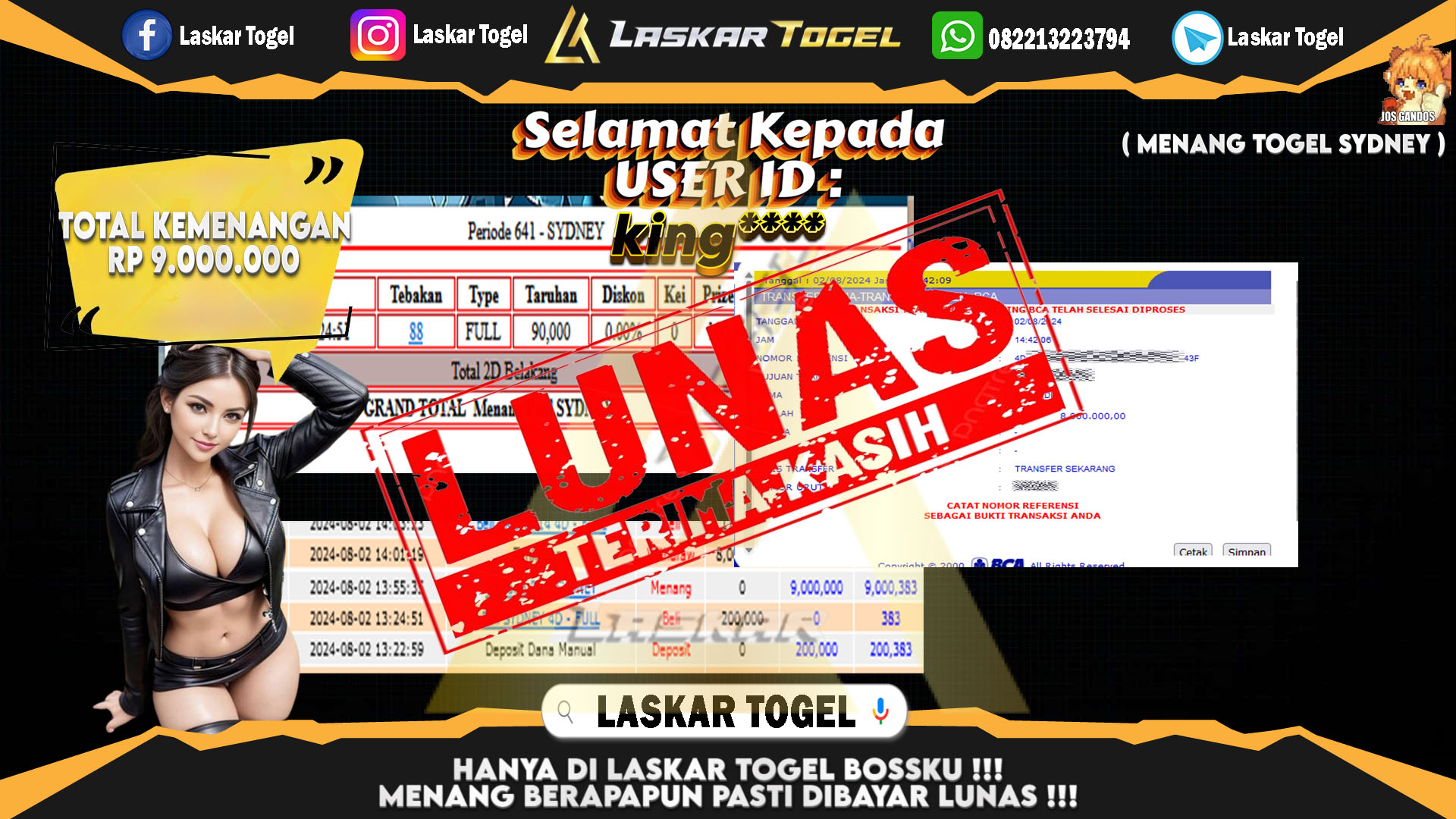 LASKARTOGEL JACKPOT TOGEL TOTO MACAU Rp.5.000.000.,- LUNAS