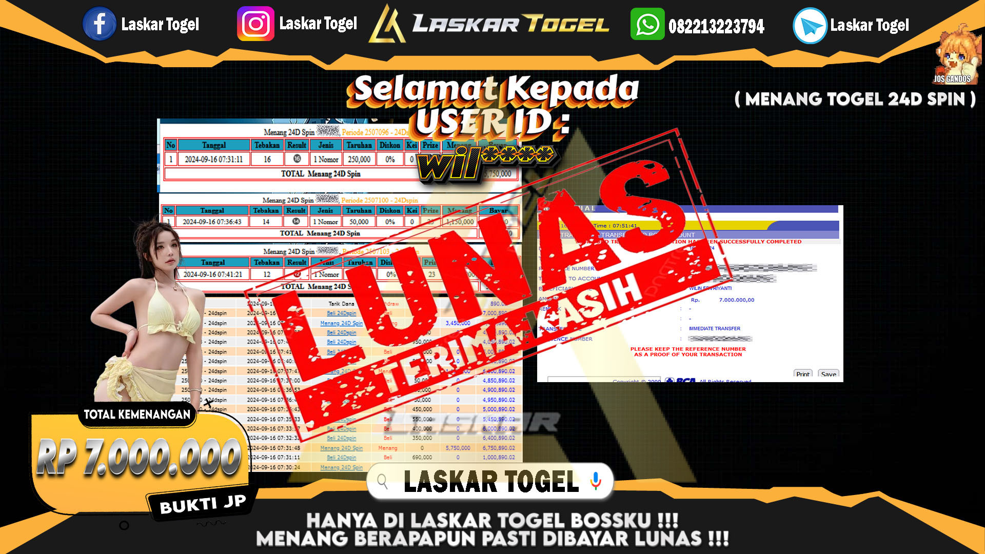 LASKARTOGEL JACKPOT TOGEL TOTO MACAU Rp.5.000.000.,- LUNAS