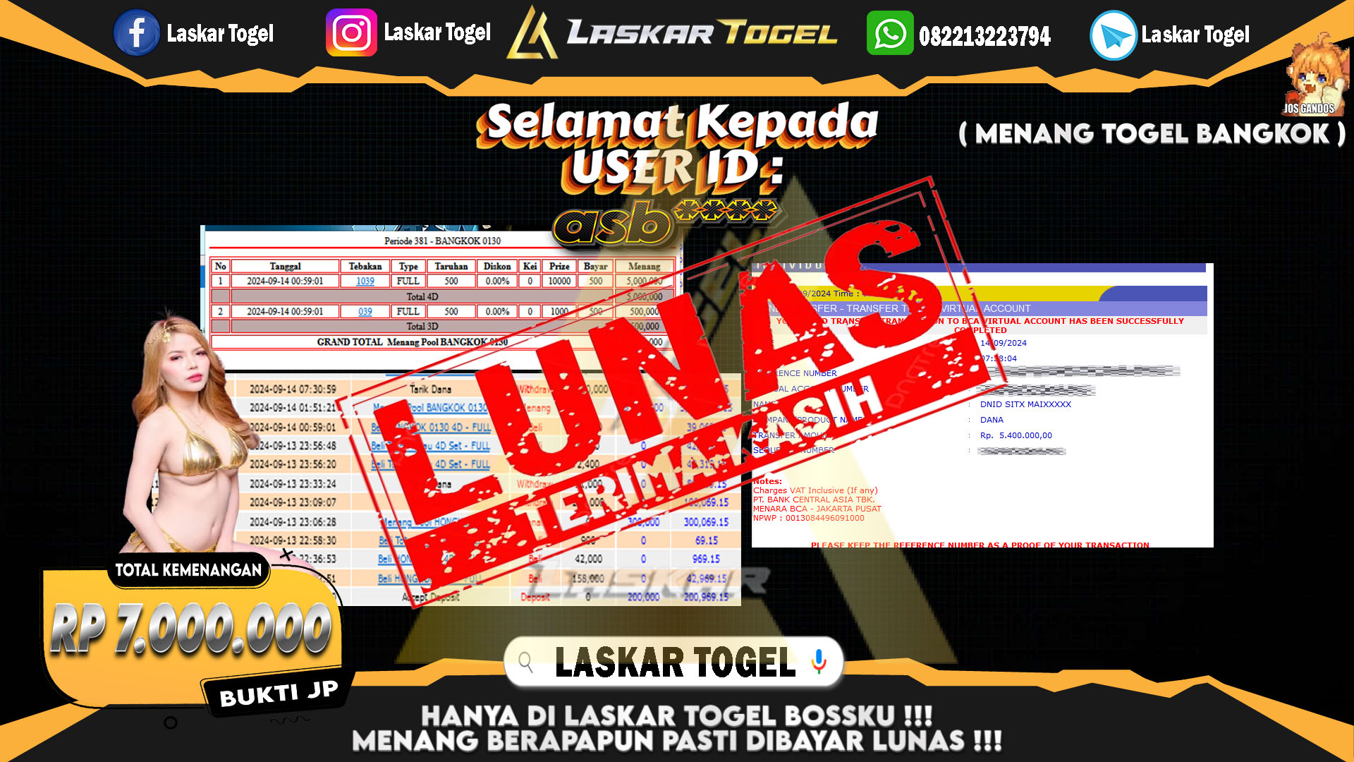 LASKARTOGEL JACKPOT TOGEL TOTO MACAU Rp.5.000.000.,- LUNAS