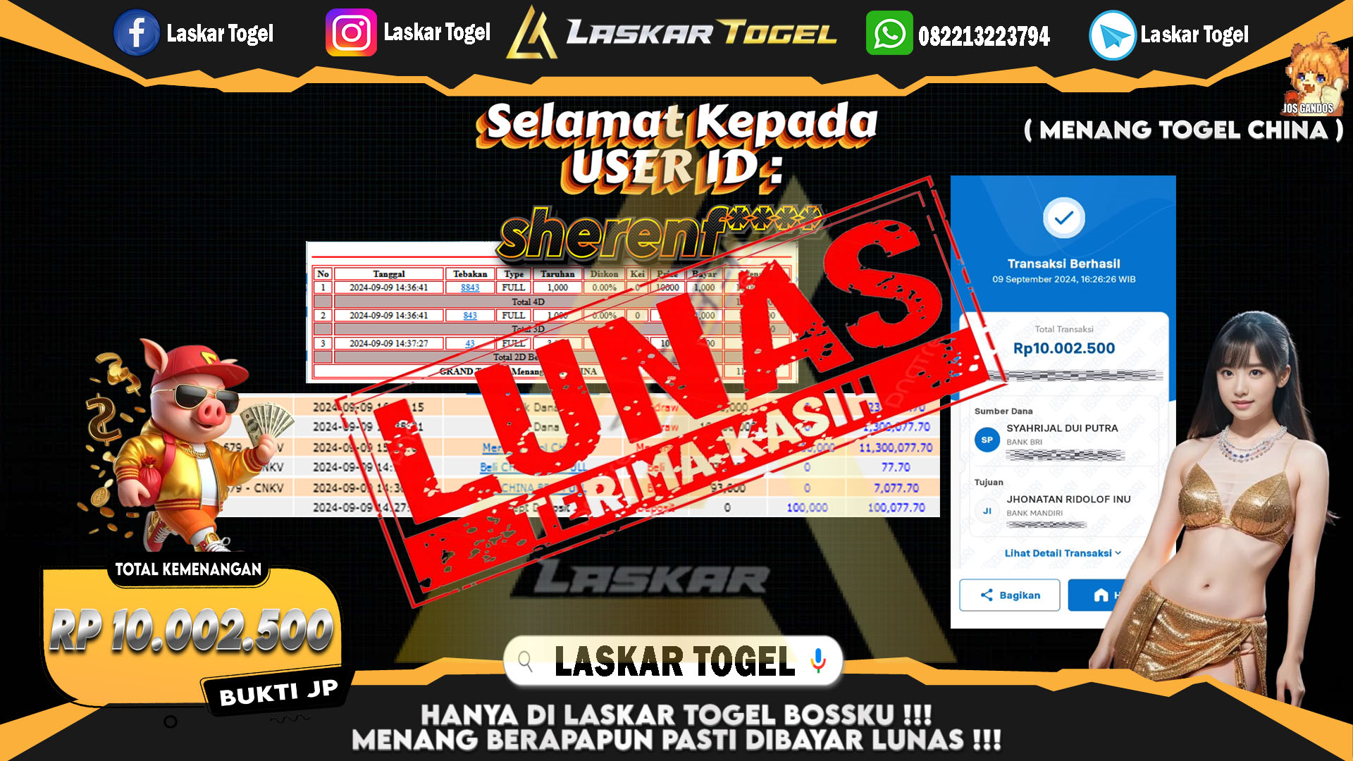 LASKARTOGEL JACKPOT TOGEL TOTO MACAU Rp.5.000.000.,- LUNAS
