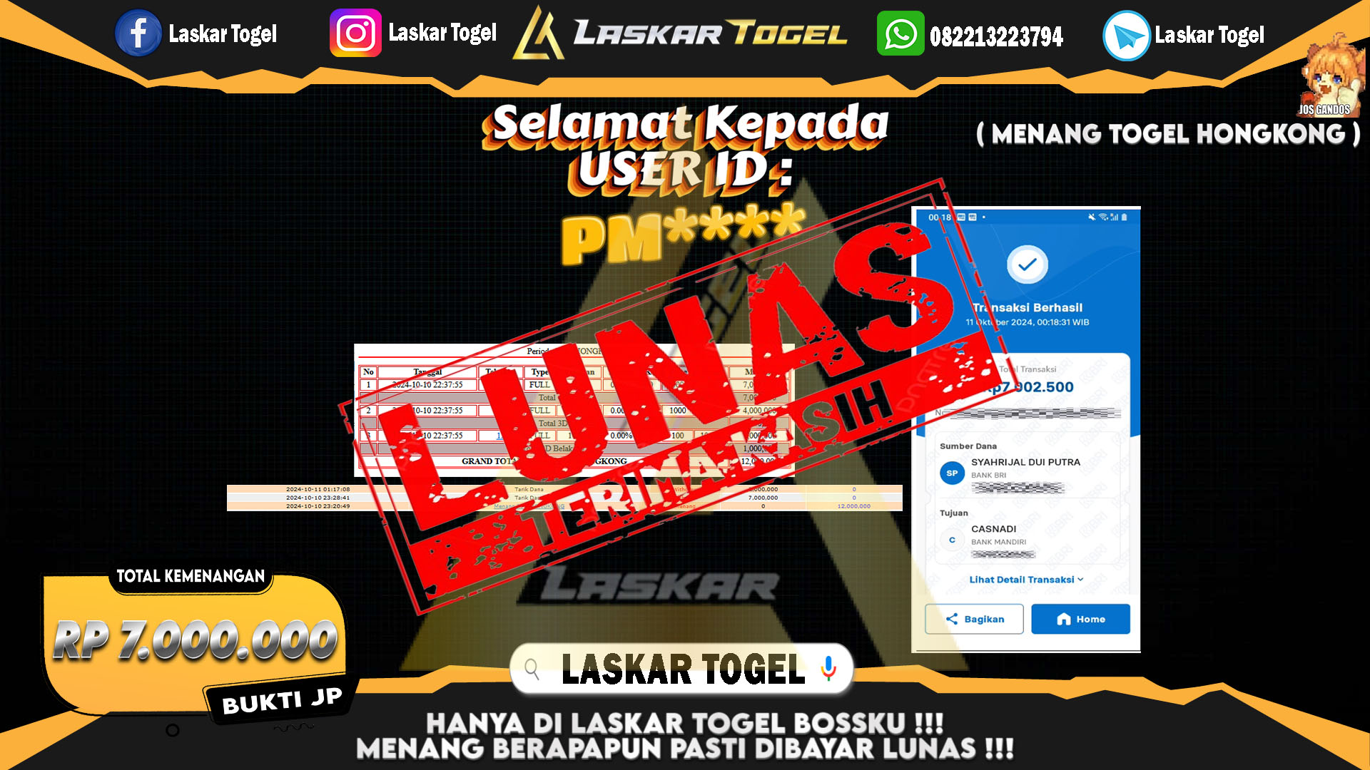 LASKARTOGEL JACKPOT 24D SPIN Rp.9.200.000.,- LUNAS