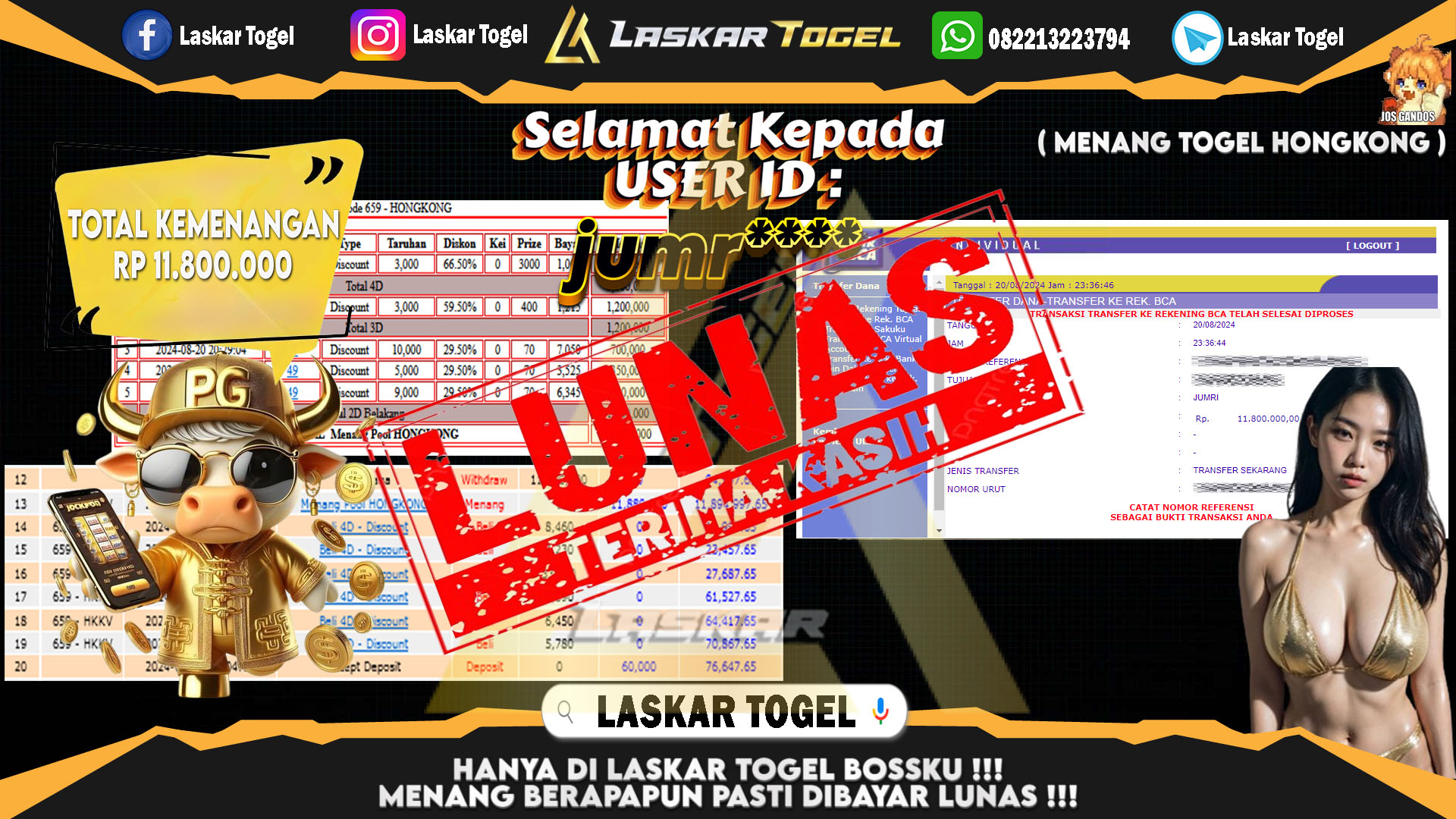 LASKARTOGEL JACKPOT TOGEL TOTO MACAU Rp.5.000.000.,- LUNAS