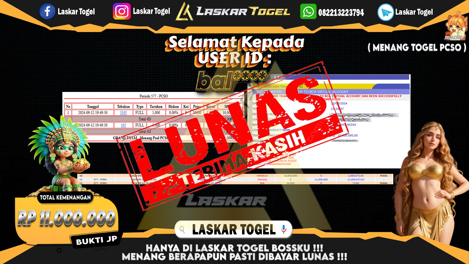 LASKARTOGEL JACKPOT TOGEL TOTO MACAU Rp.5.000.000.,- LUNAS