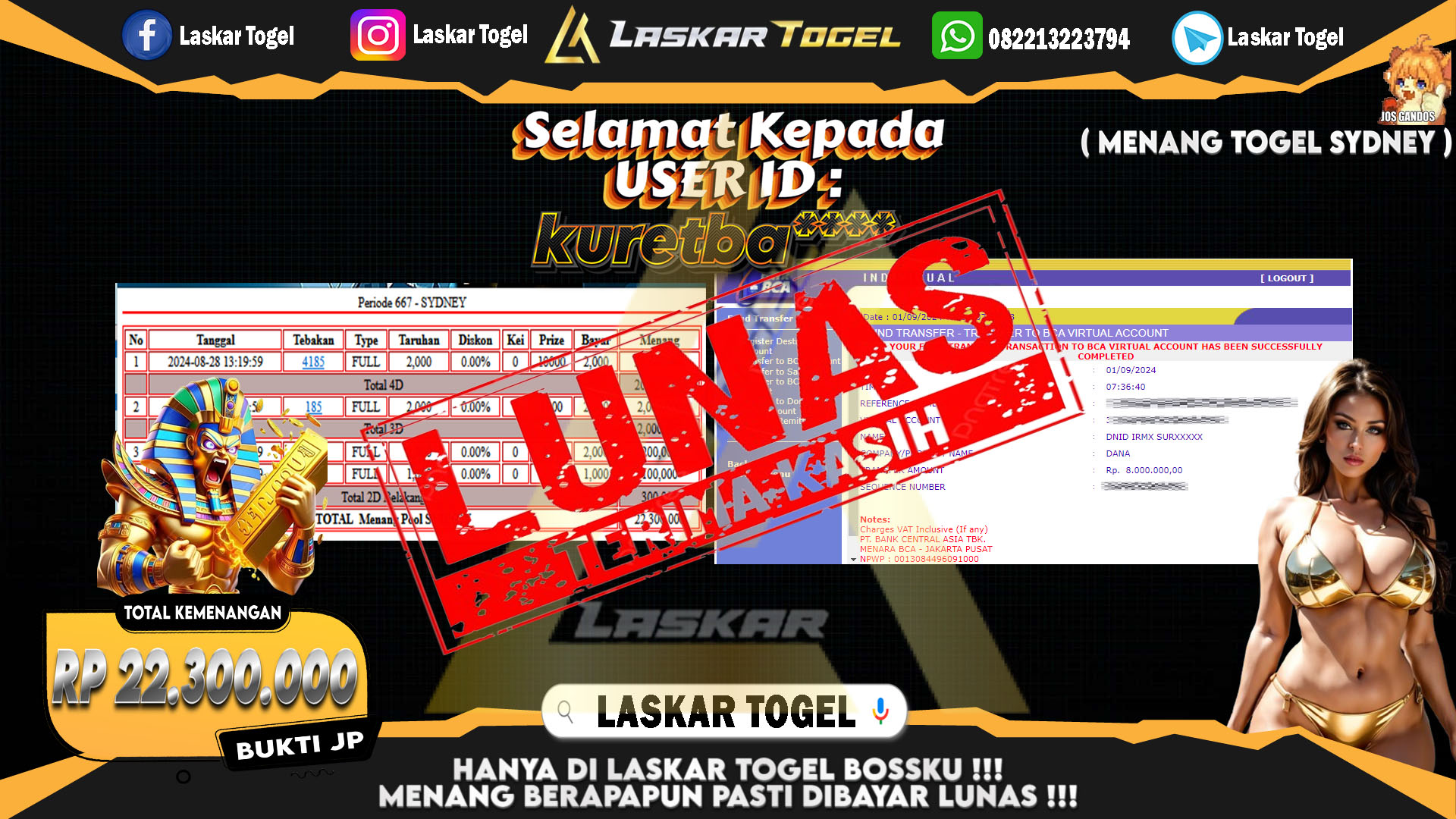 LASKARTOGEL JACKPOT TOGEL TOTO MACAU Rp.5.000.000.,- LUNAS